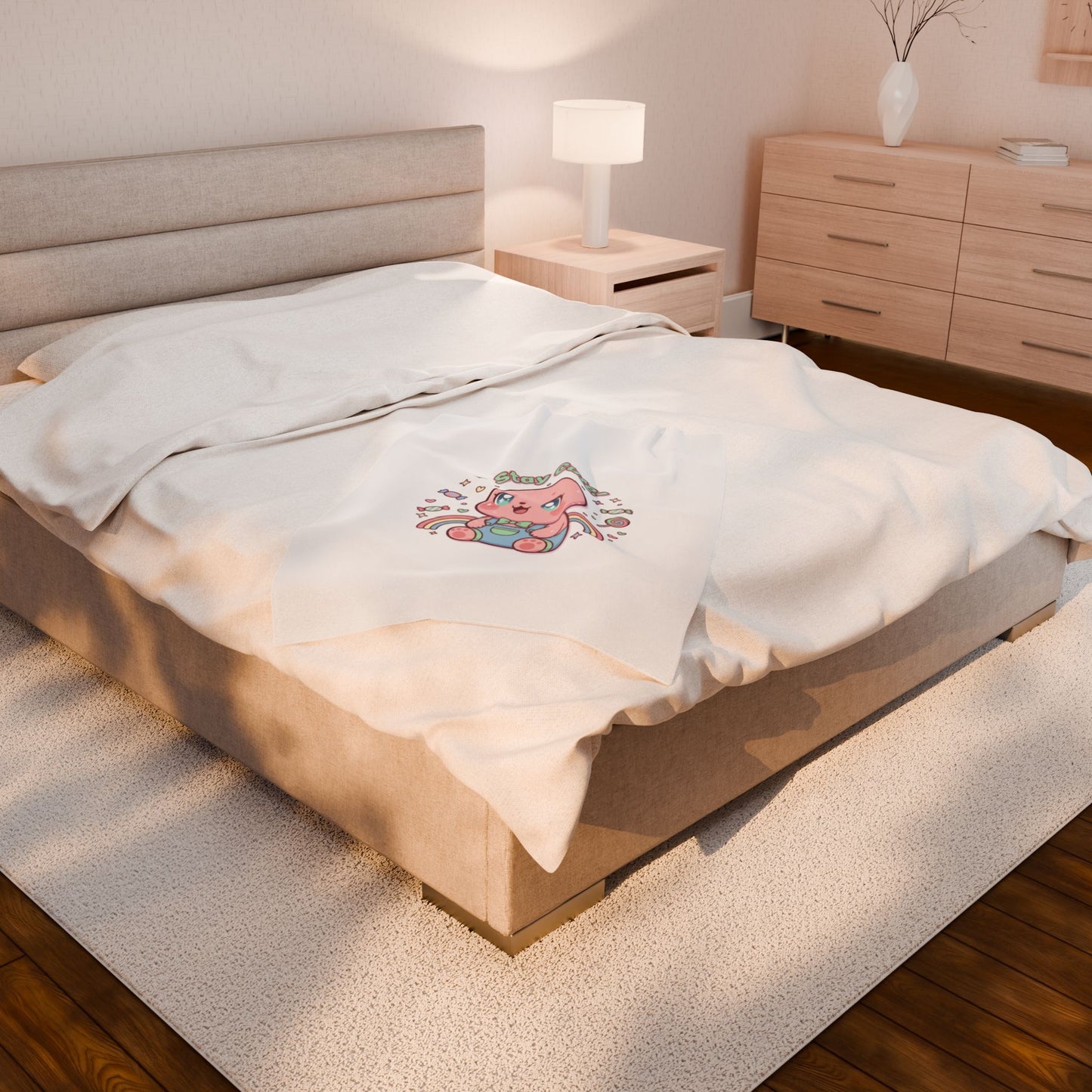Stay Cute Kawaii Plush Blanket | Pastel Candycore, Y2K Cute Aesthetic