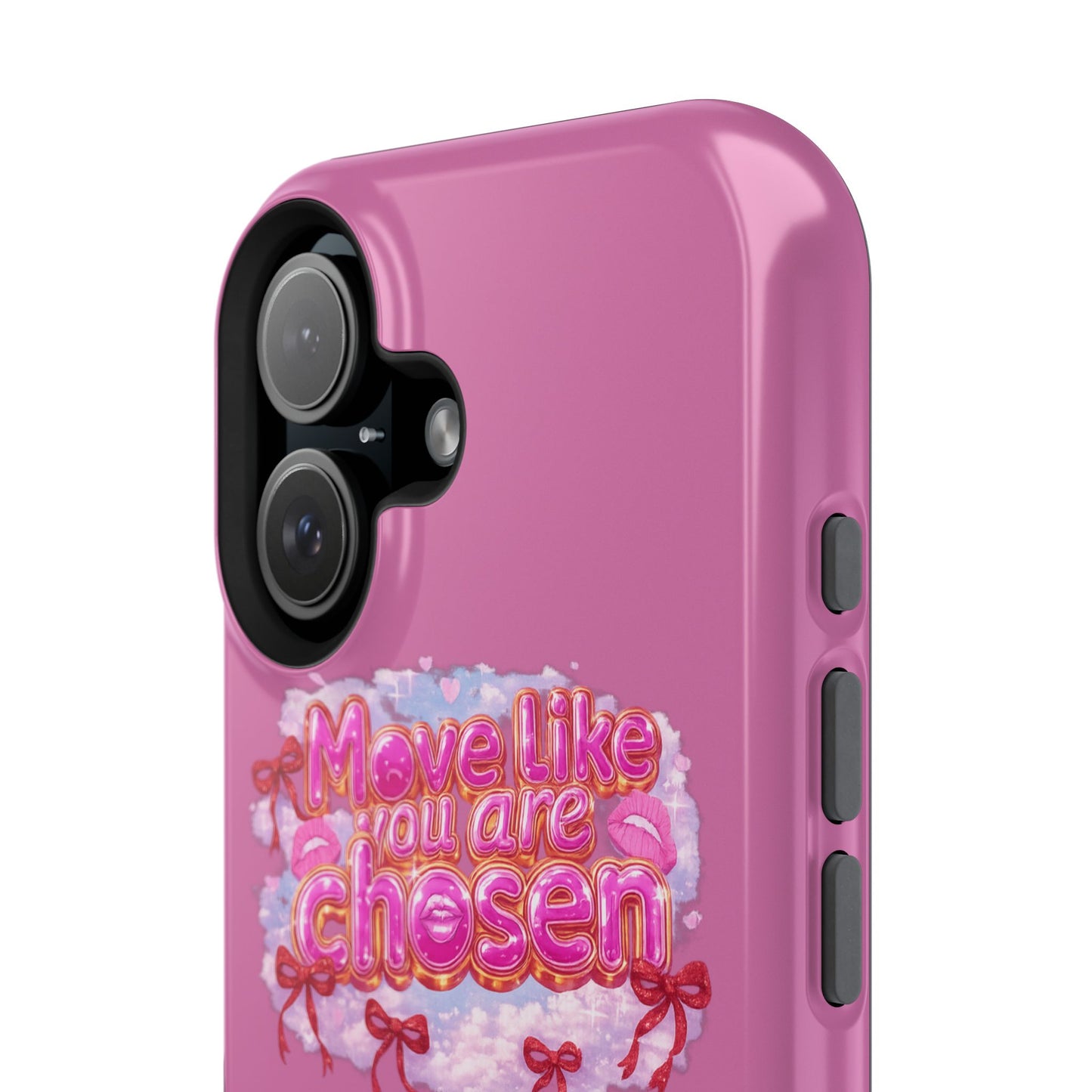 Impact-Resistant Phone Case — “Move Like You Are Chosen” Pink Floral Design