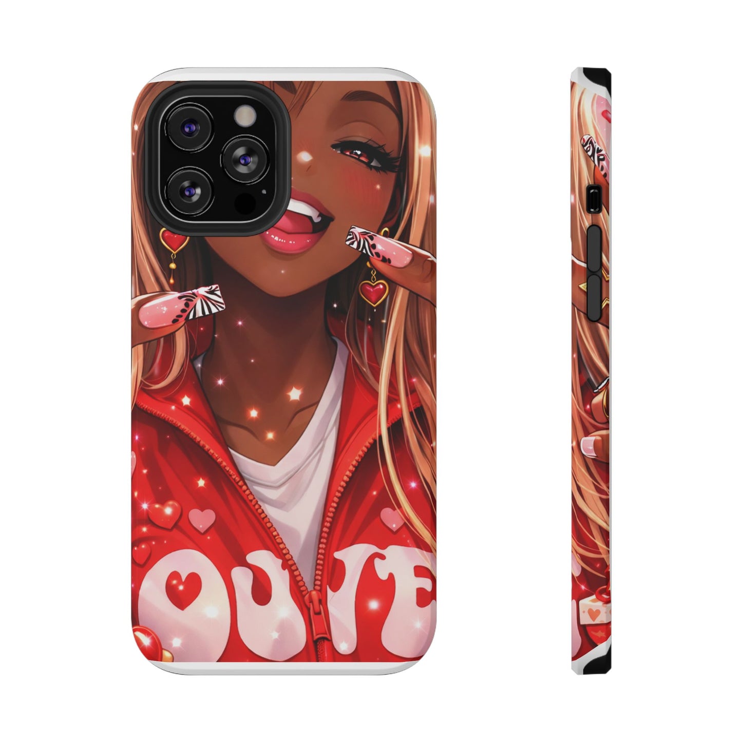 Love Phone Case — Red Heart Jacket Impact-Resistant Case