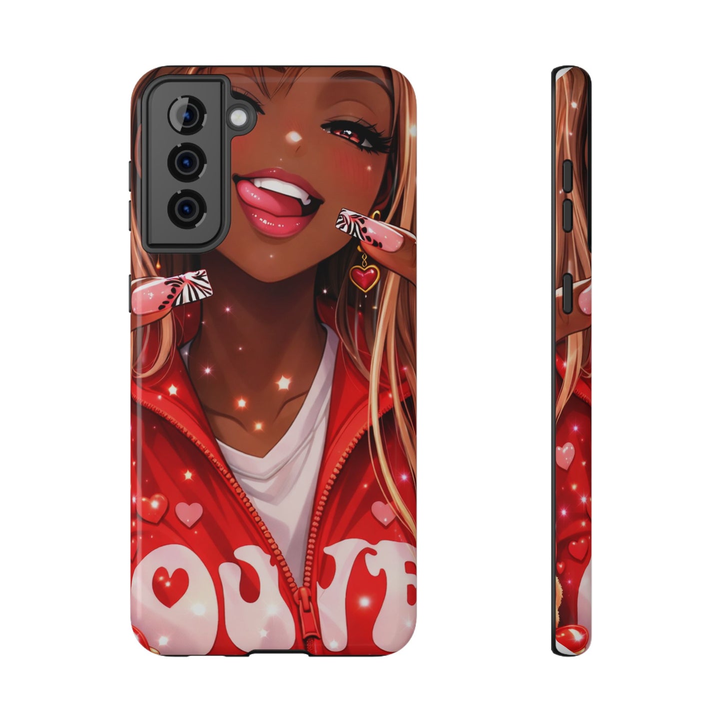 Love Phone Case — Red Heart Jacket Impact-Resistant Case