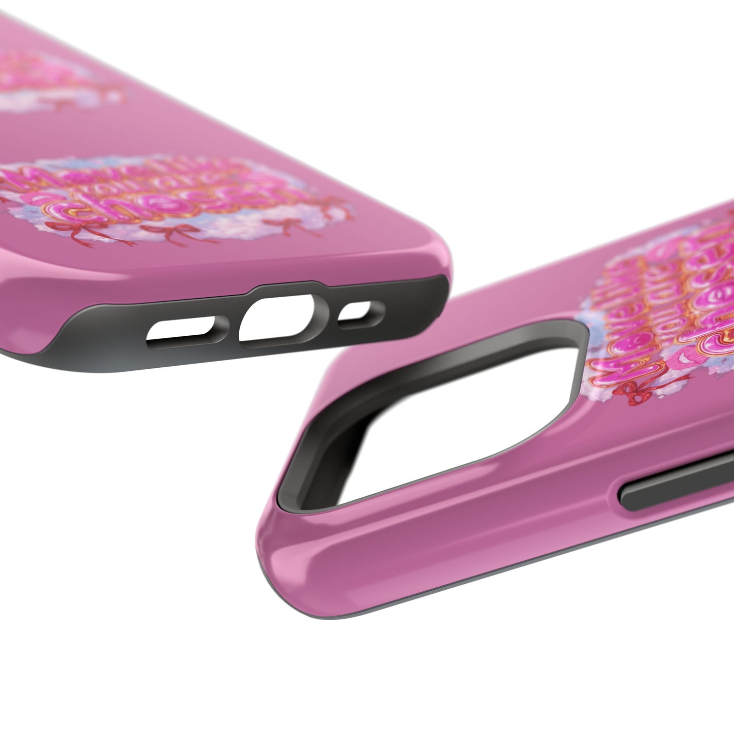 Impact-Resistant Phone Case — “Move Like You Are Chosen” Pink Floral Design