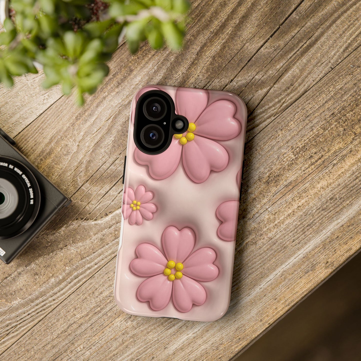 Floral Phone Case, Tough Cases for Women, Cute Flower iPhone Cover, Soft Pink Floral Design, Spring Accessories