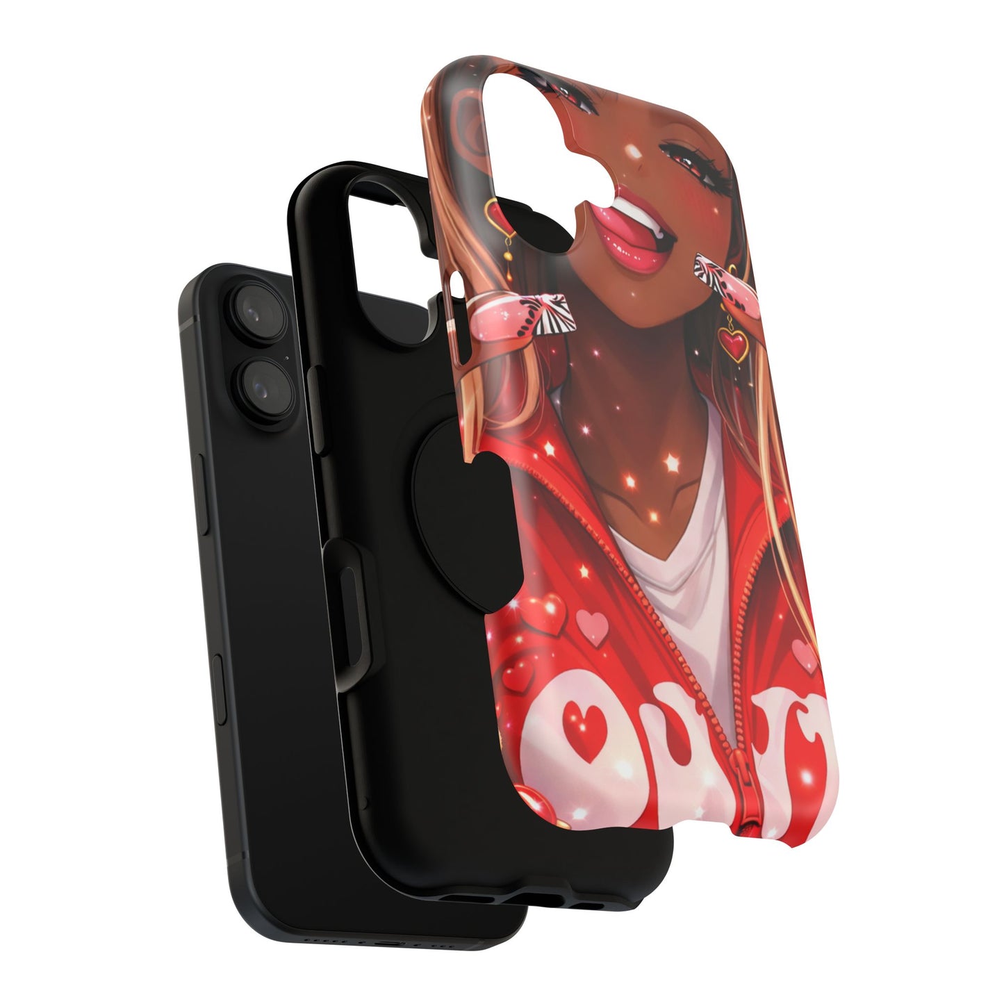 Love Phone Case — Red Heart Jacket Impact-Resistant Case