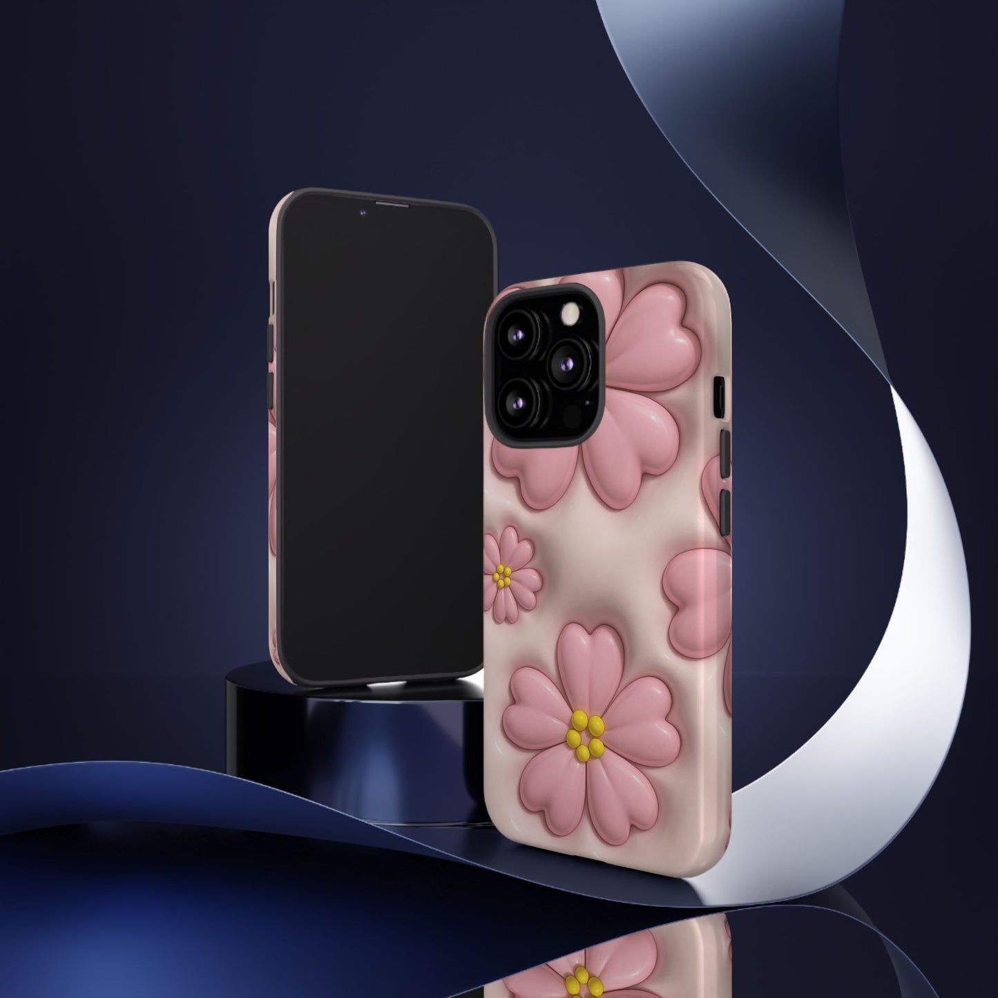 Floral Phone Case, Tough Cases for Women, Cute Flower iPhone Cover, Soft Pink Floral Design, Spring Accessories