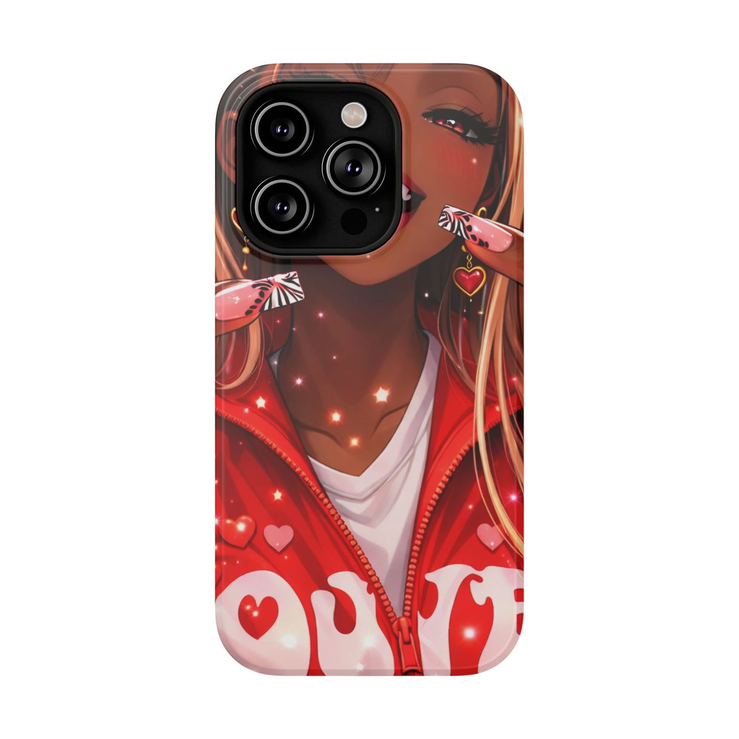 Love Phone Case — Red Heart Jacket Impact-Resistant Case