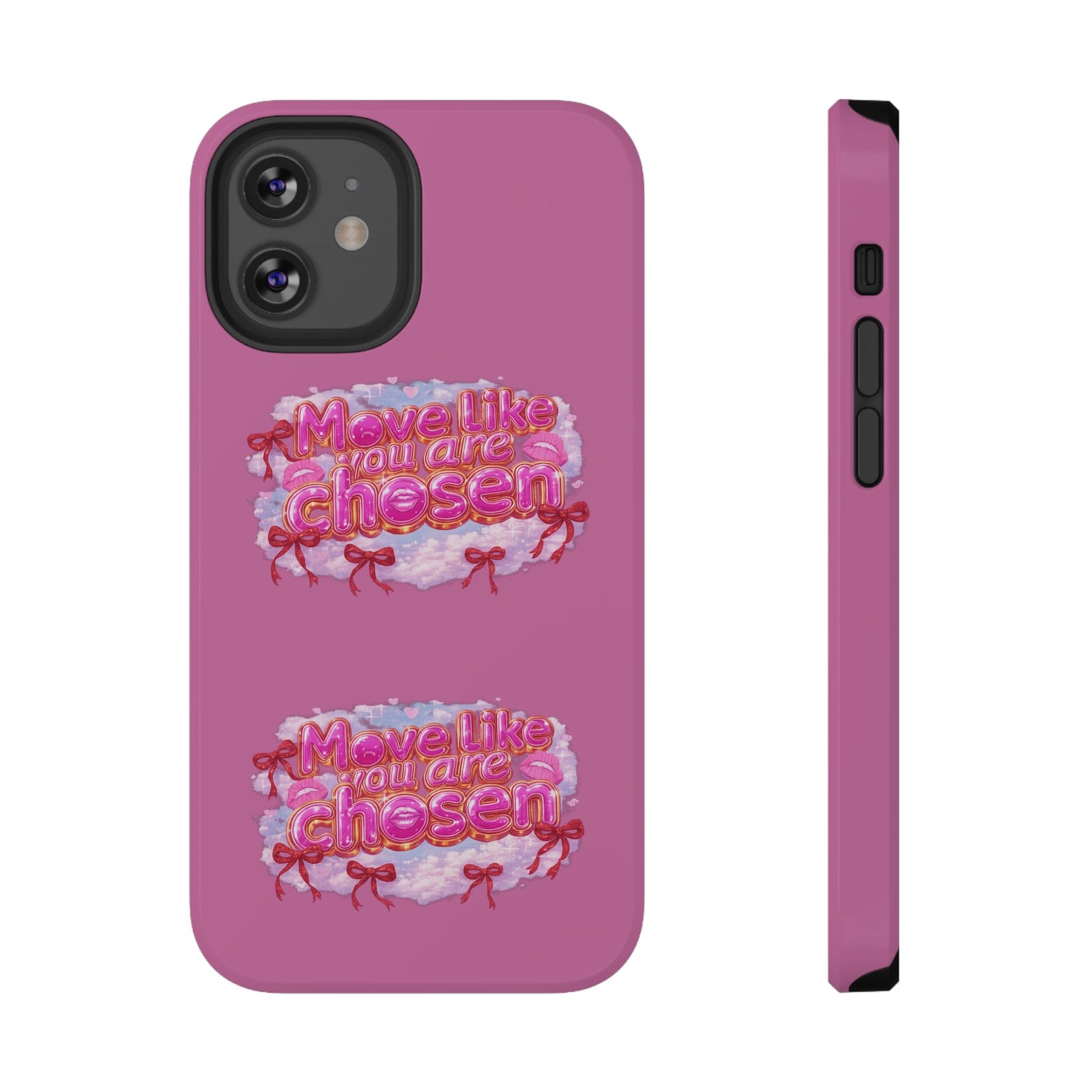 Impact-Resistant Phone Case — “Move Like You Are Chosen” Pink Floral Design