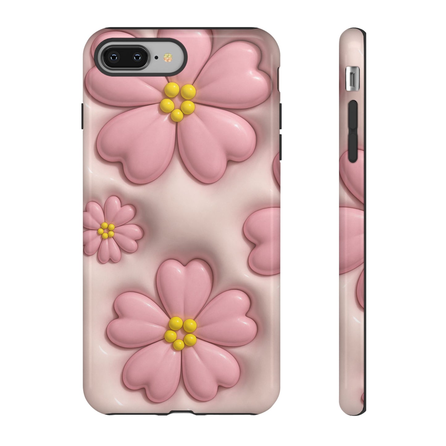 Floral Phone Case, Tough Cases for Women, Cute Flower iPhone Cover, Soft Pink Floral Design, Spring Accessories