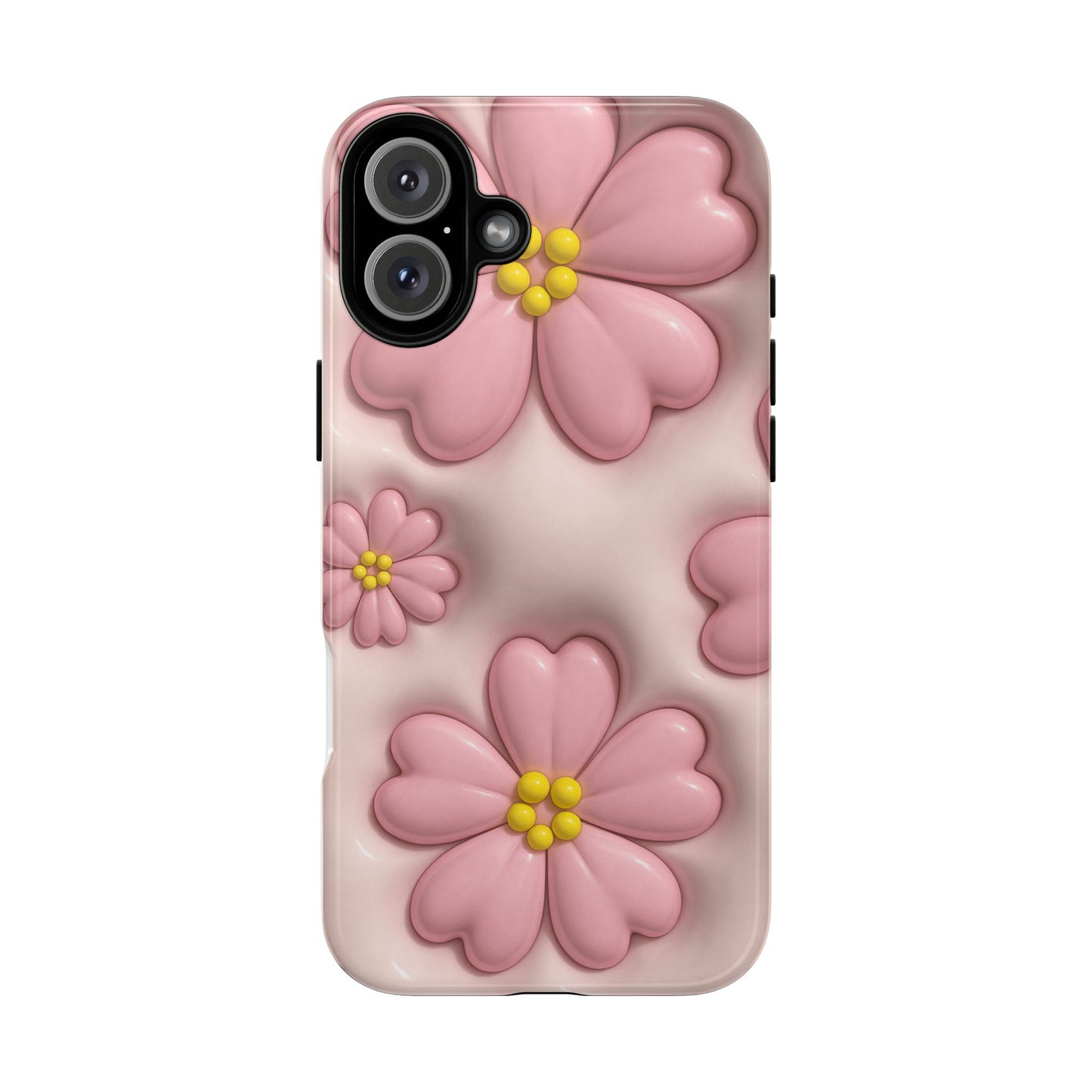 Floral Phone Case, Tough Cases for Women, Cute Flower iPhone Cover, Soft Pink Floral Design, Spring Accessories