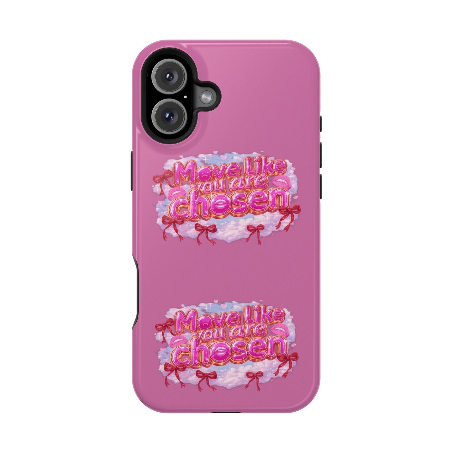 Impact-Resistant Phone Case — “Move Like You Are Chosen” Pink Floral Design