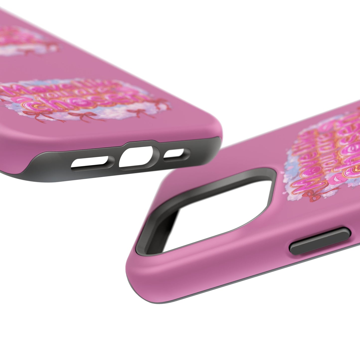 Impact-Resistant Phone Case — “Move Like You Are Chosen” Pink Floral Design