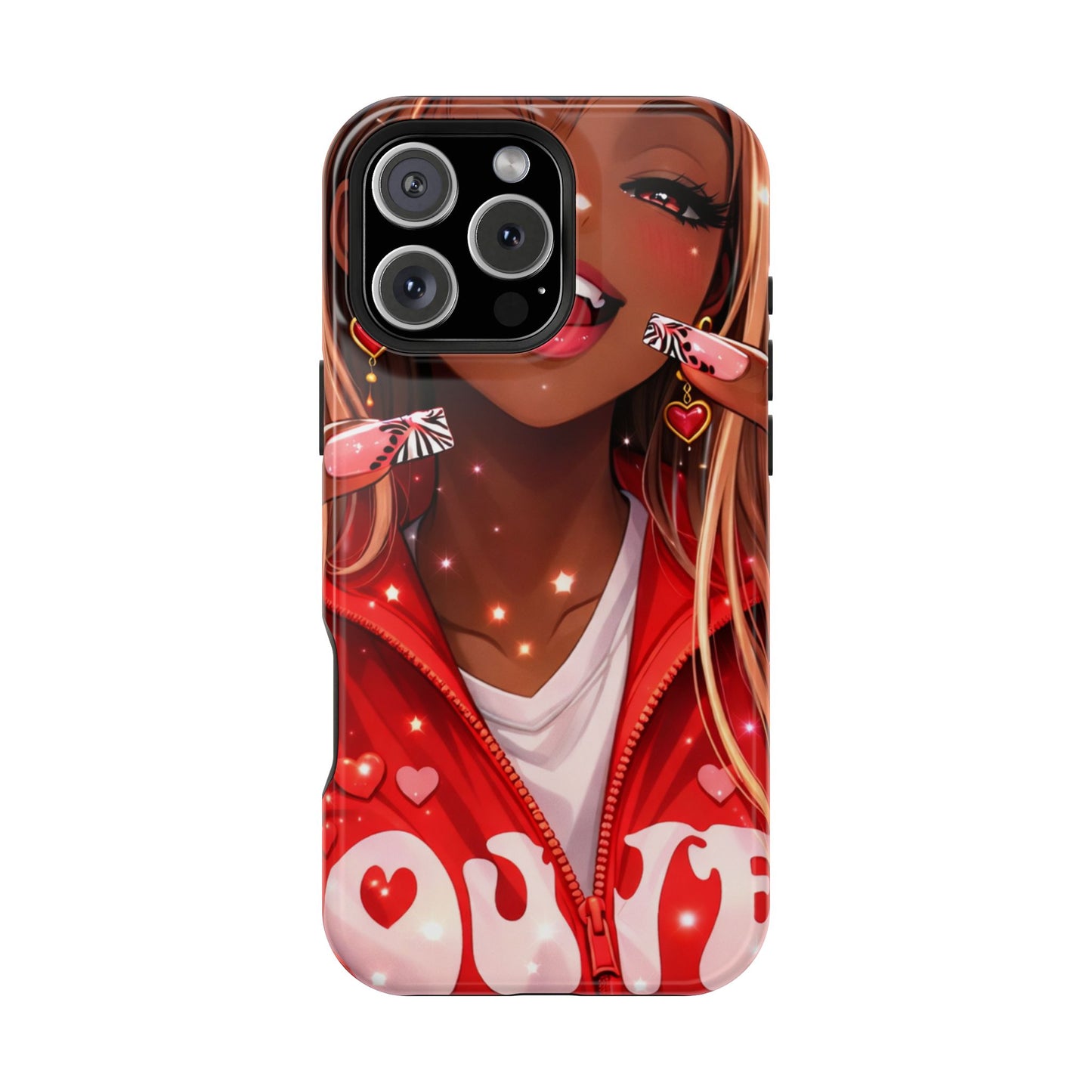 Love Phone Case — Red Heart Jacket Impact-Resistant Case