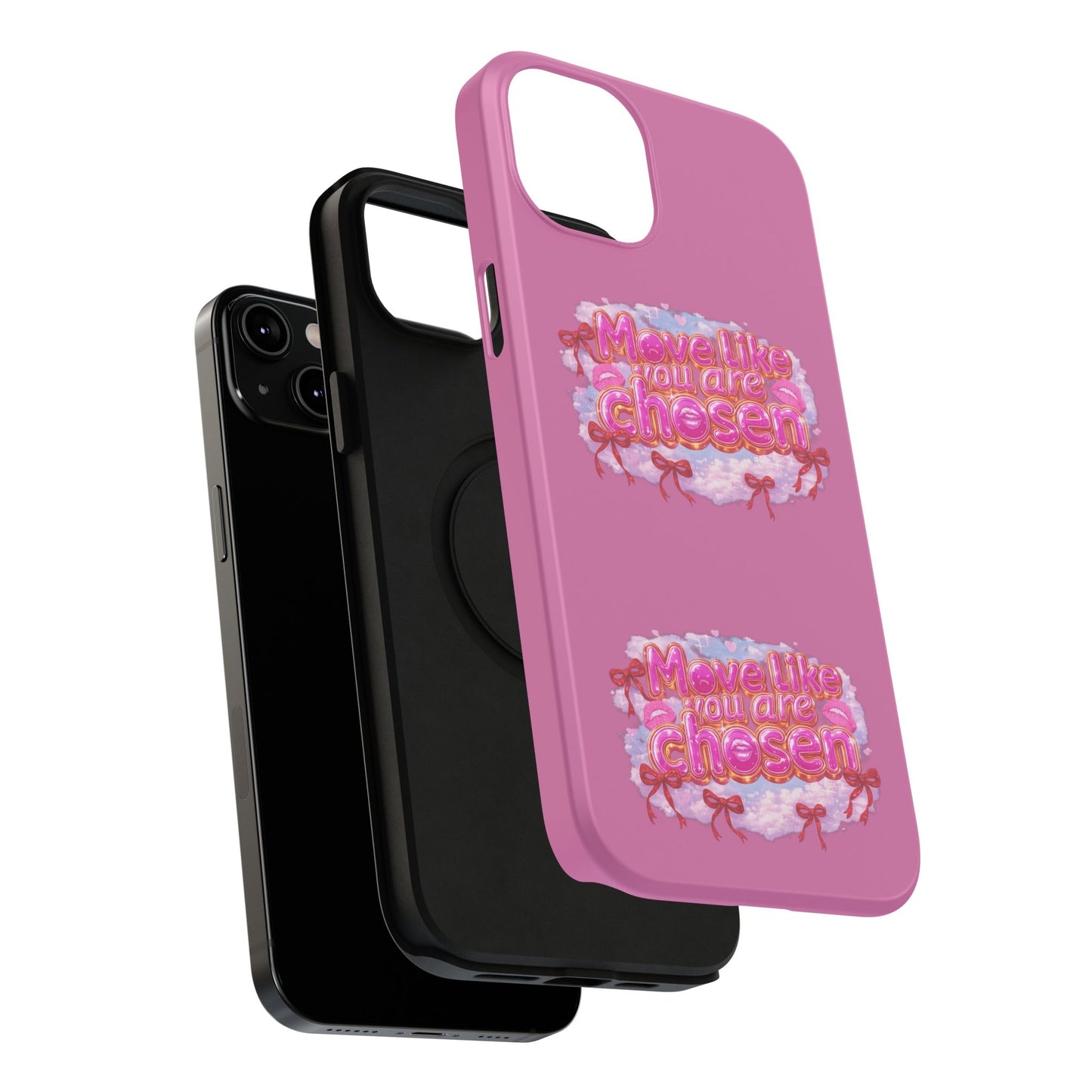 Impact-Resistant Phone Case — “Move Like You Are Chosen” Pink Floral Design