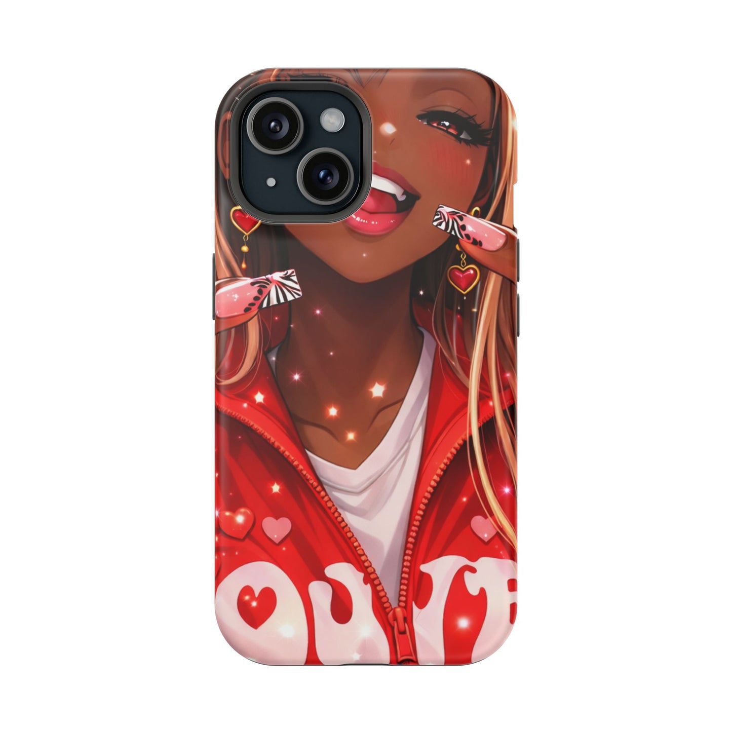 Love Phone Case — Red Heart Jacket Impact-Resistant Case