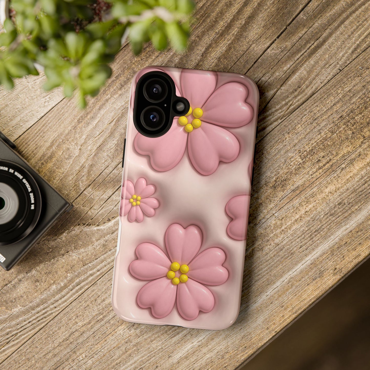 Floral Phone Case, Tough Cases for Women, Cute Flower iPhone Cover, Soft Pink Floral Design, Spring Accessories