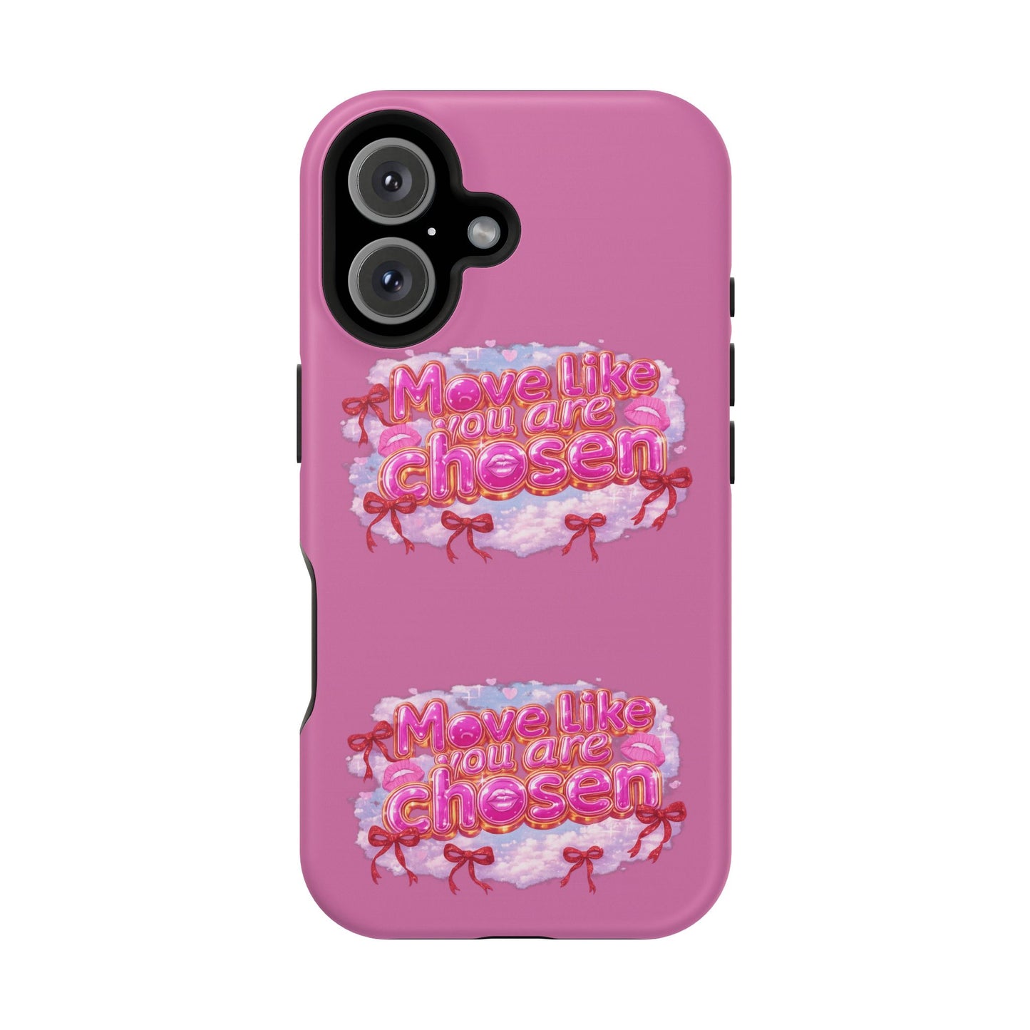 Impact-Resistant Phone Case — “Move Like You Are Chosen” Pink Floral Design