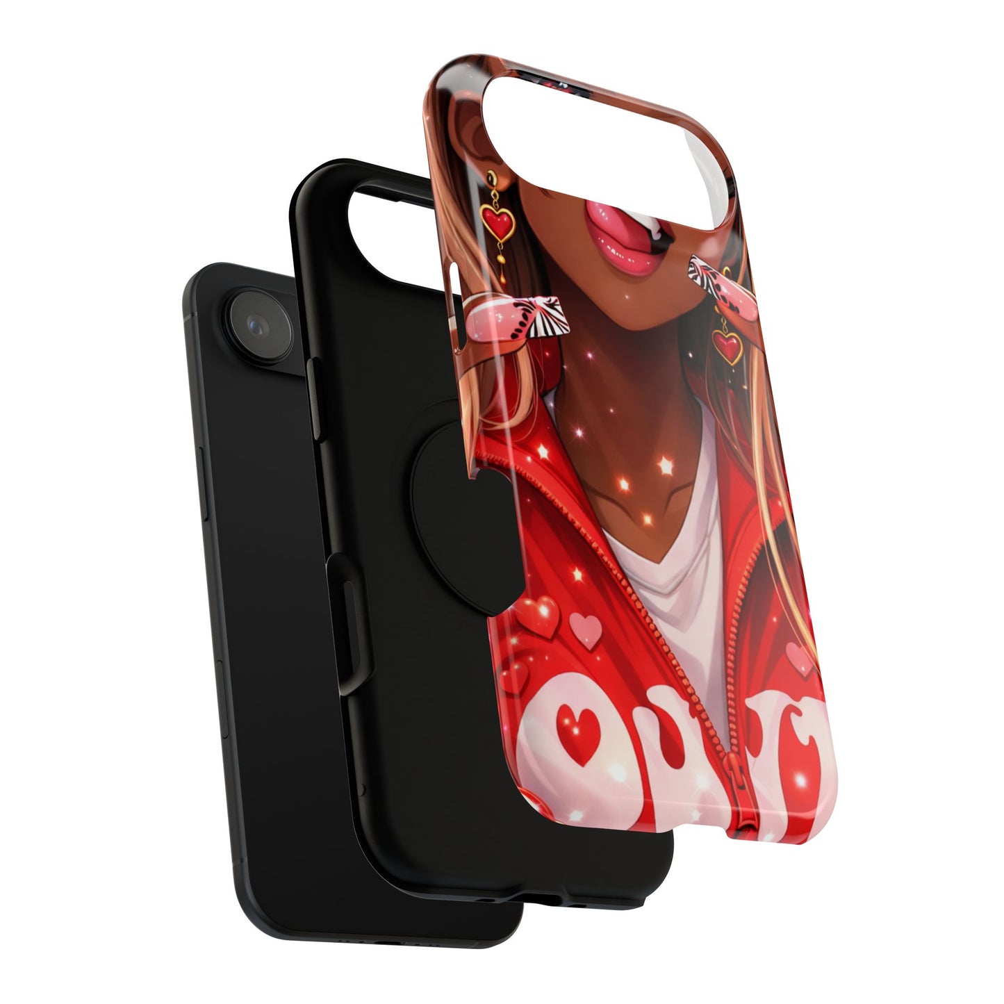 Love Phone Case — Red Heart Jacket Impact-Resistant Case