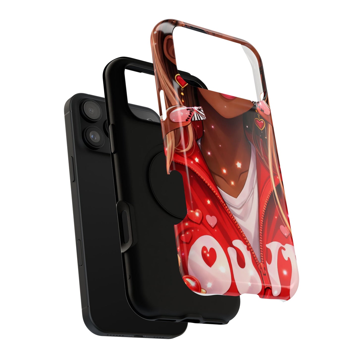 Love Phone Case — Red Heart Jacket Impact-Resistant Case