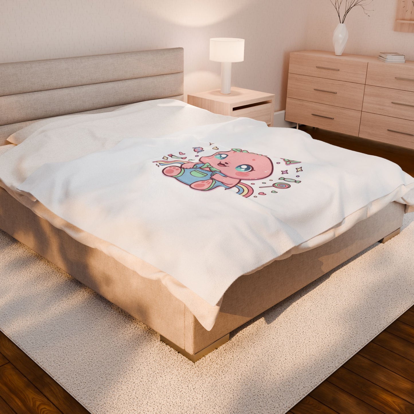 Stay Cute Kawaii Plush Blanket | Pastel Candycore, Y2K Cute Aesthetic