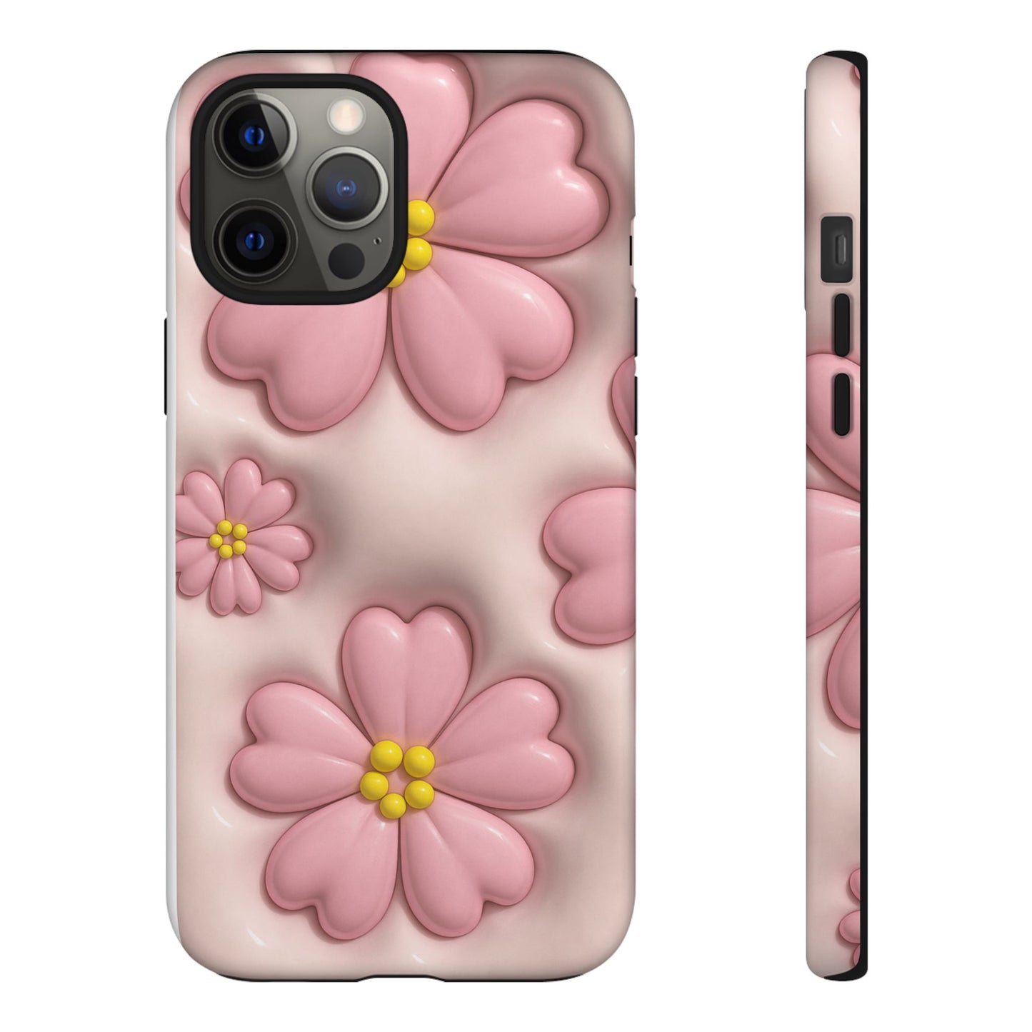 Floral Phone Case, Tough Cases for Women, Cute Flower iPhone Cover, Soft Pink Floral Design, Spring Accessories