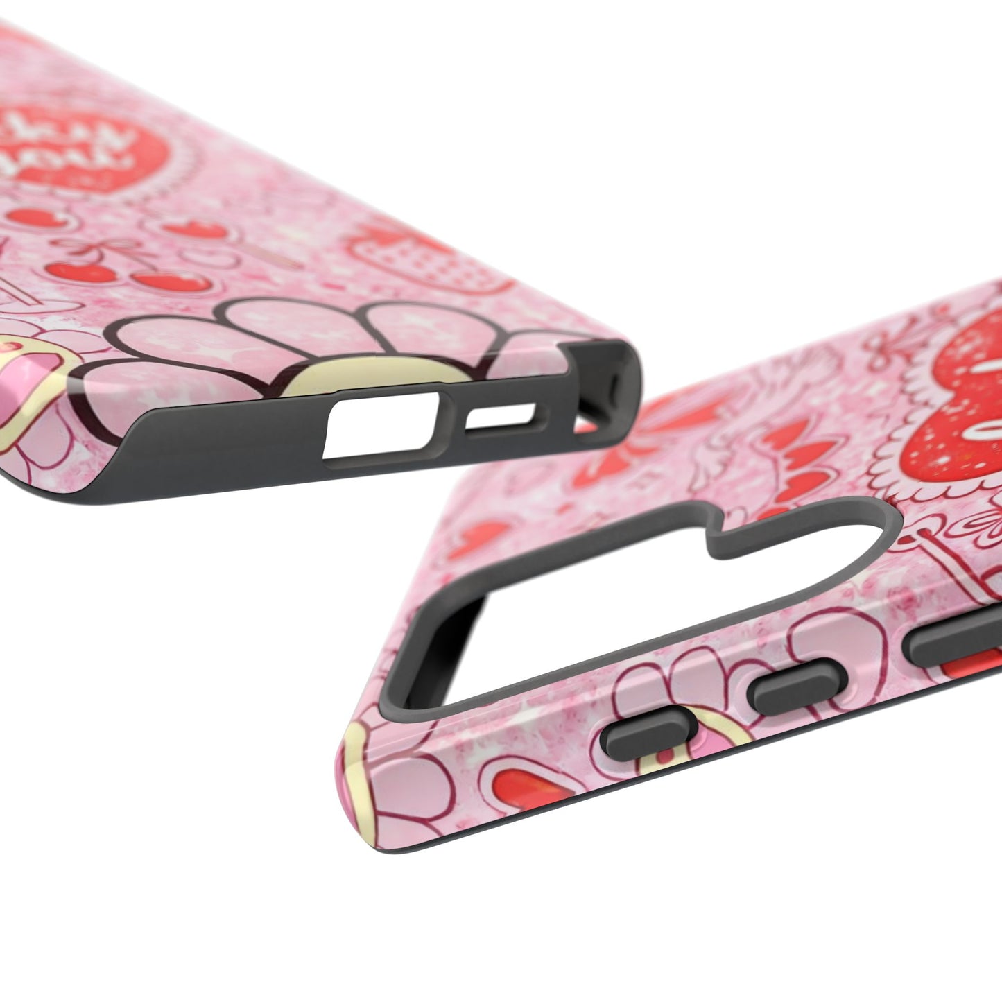 Pink Kawaii 'Lucky You' Floral Phone Case — Cute Valentine’s Protective Cover