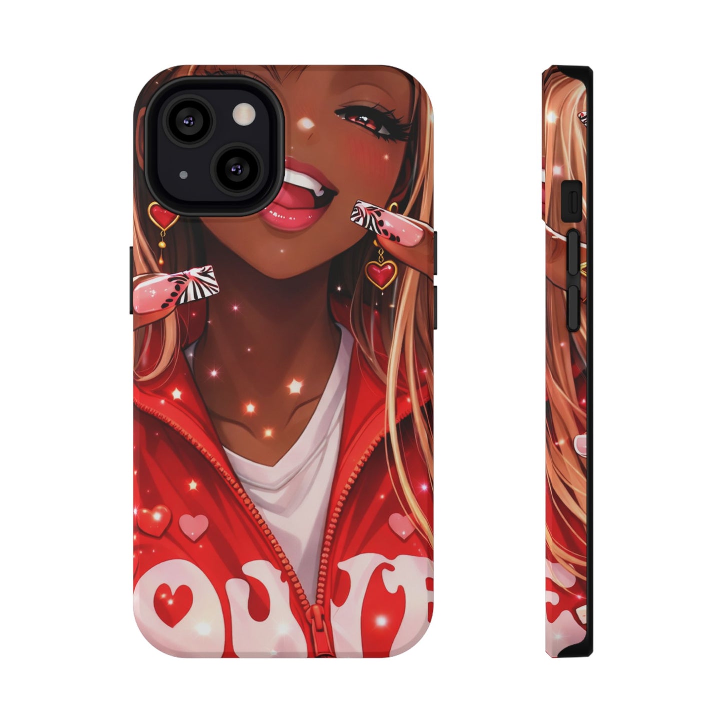 Love Phone Case — Red Heart Jacket Impact-Resistant Case