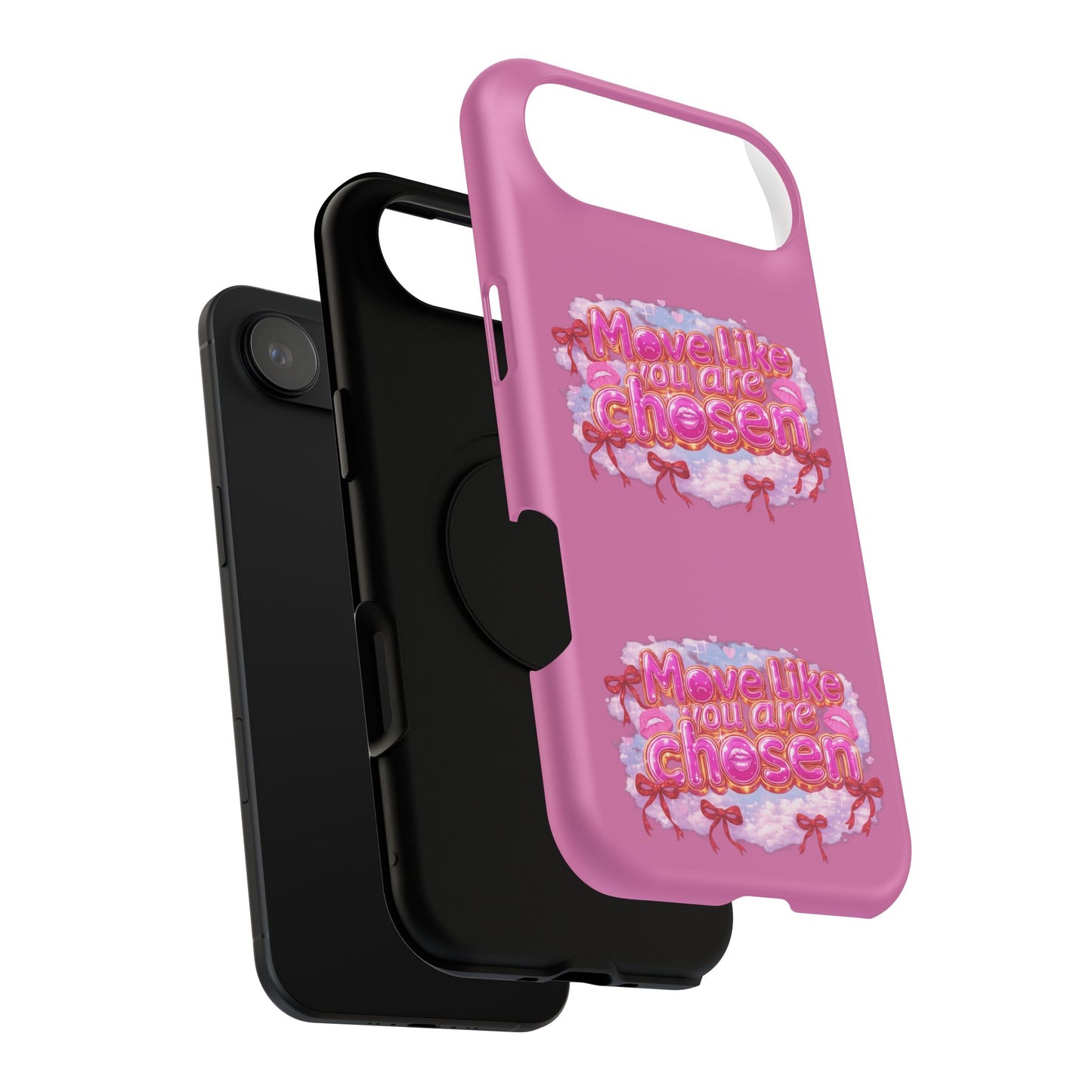 Impact-Resistant Phone Case — “Move Like You Are Chosen” Pink Floral Design