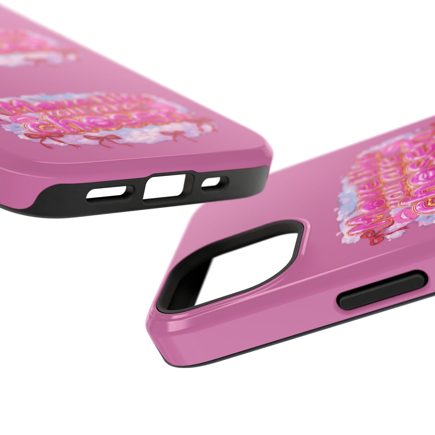 Impact-Resistant Phone Case — “Move Like You Are Chosen” Pink Floral Design