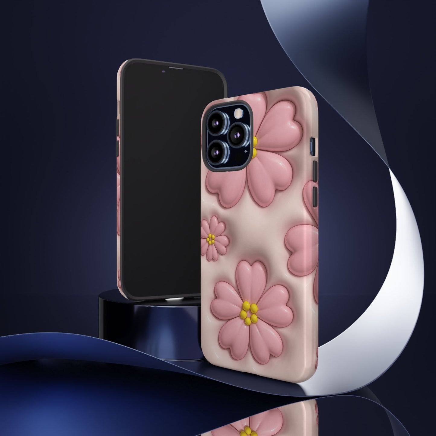 Floral Phone Case, Tough Cases for Women, Cute Flower iPhone Cover, Soft Pink Floral Design, Spring Accessories