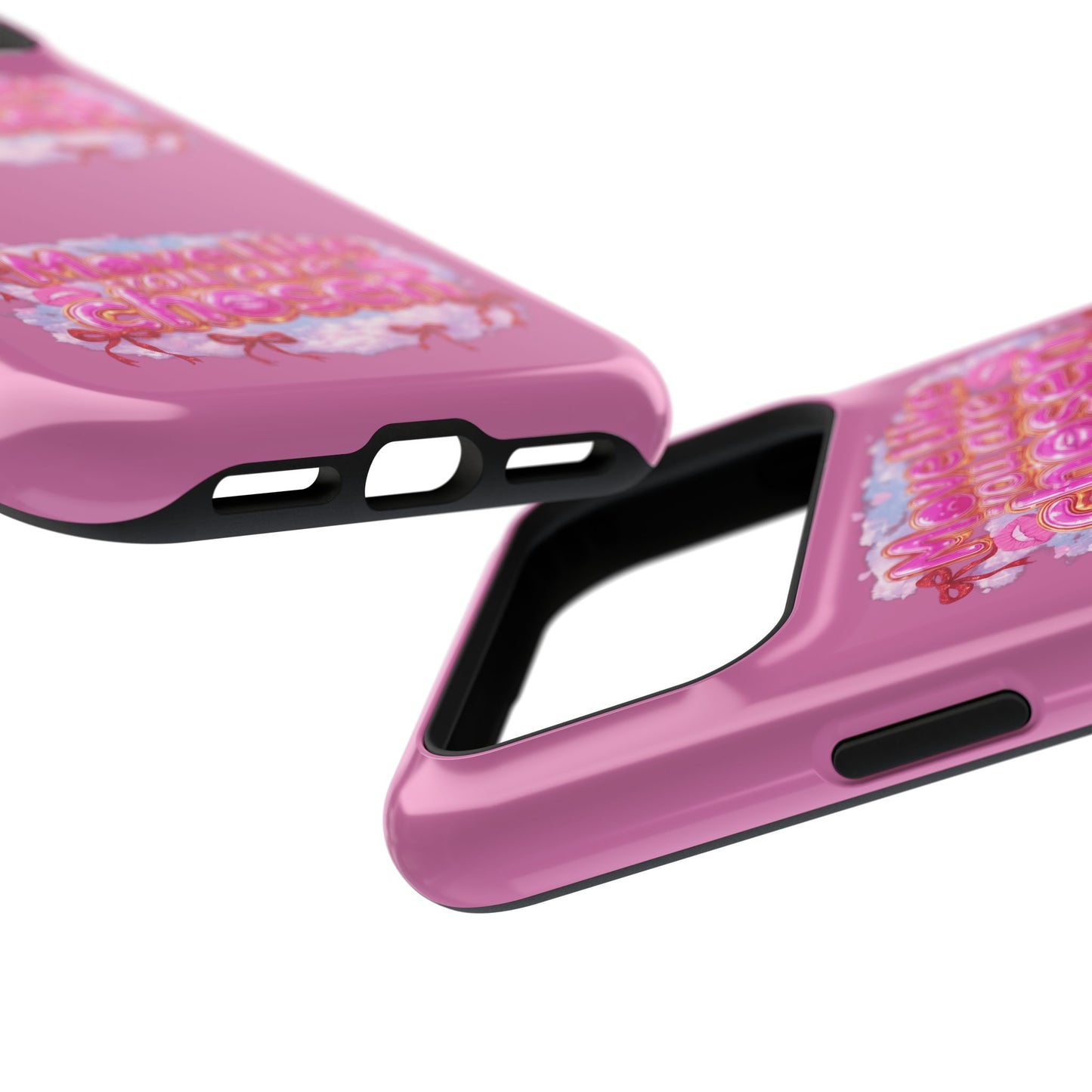 Impact-Resistant Phone Case — “Move Like You Are Chosen” Pink Floral Design