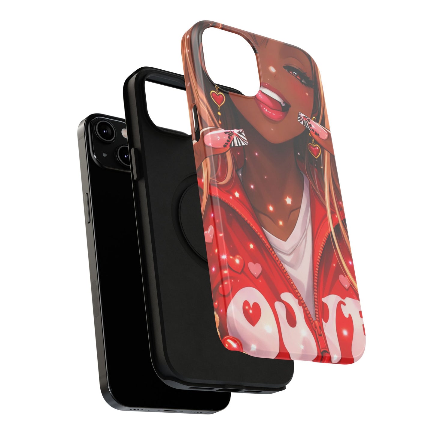 Love Phone Case — Red Heart Jacket Impact-Resistant Case