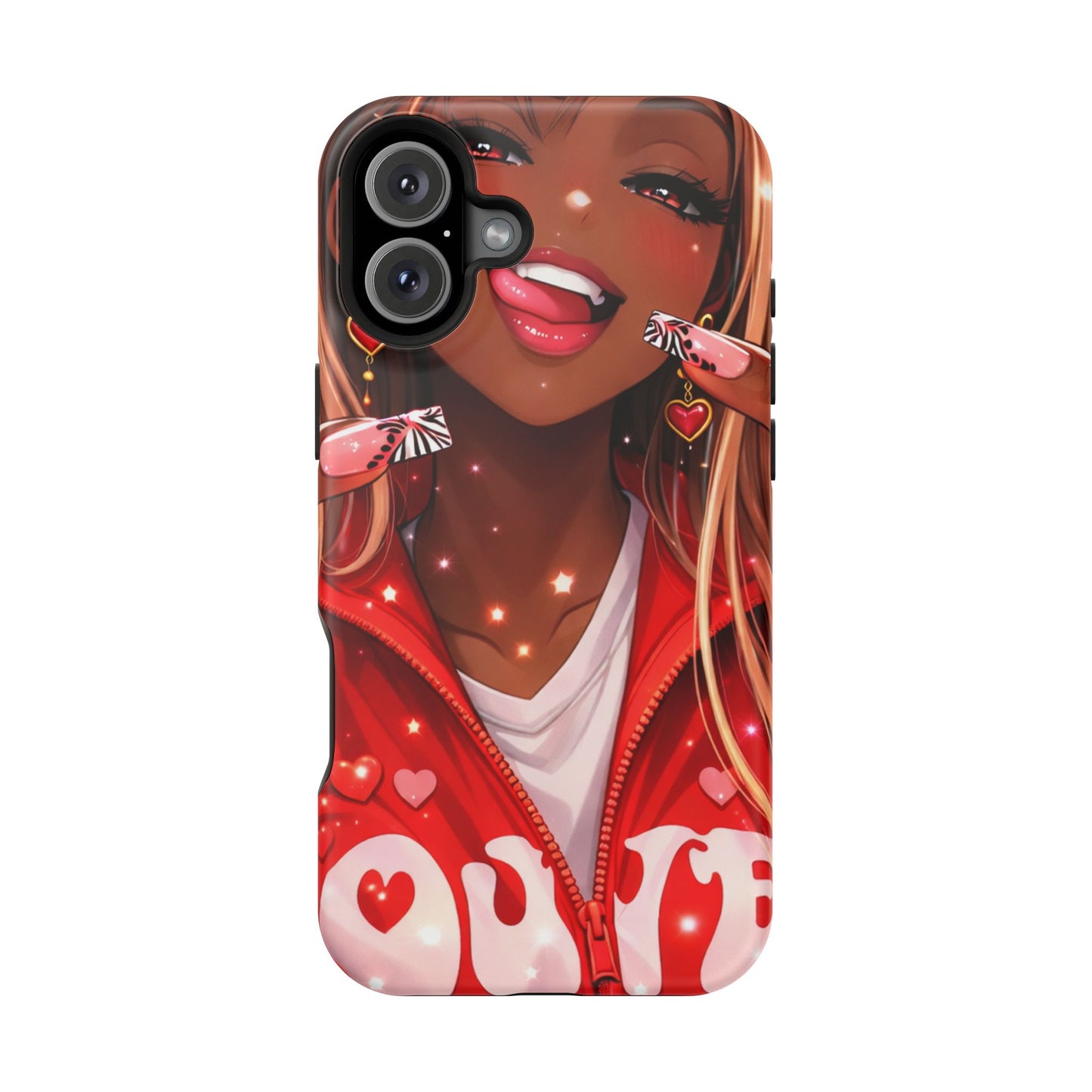 Love Phone Case — Red Heart Jacket Impact-Resistant Case