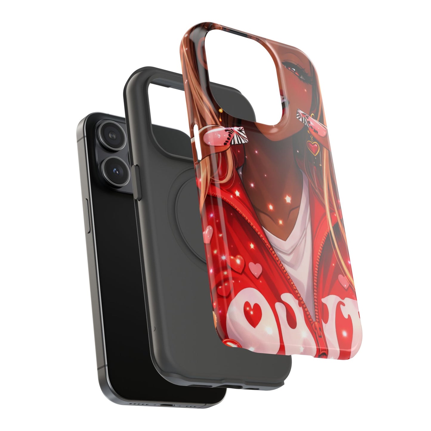 Love Phone Case — Red Heart Jacket Impact-Resistant Case