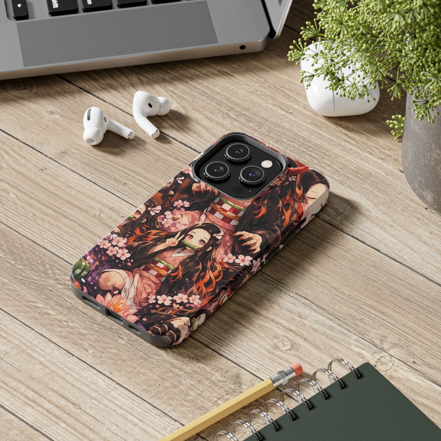 Phone Case — Nezuko Kamado Floral Tough Phone Case