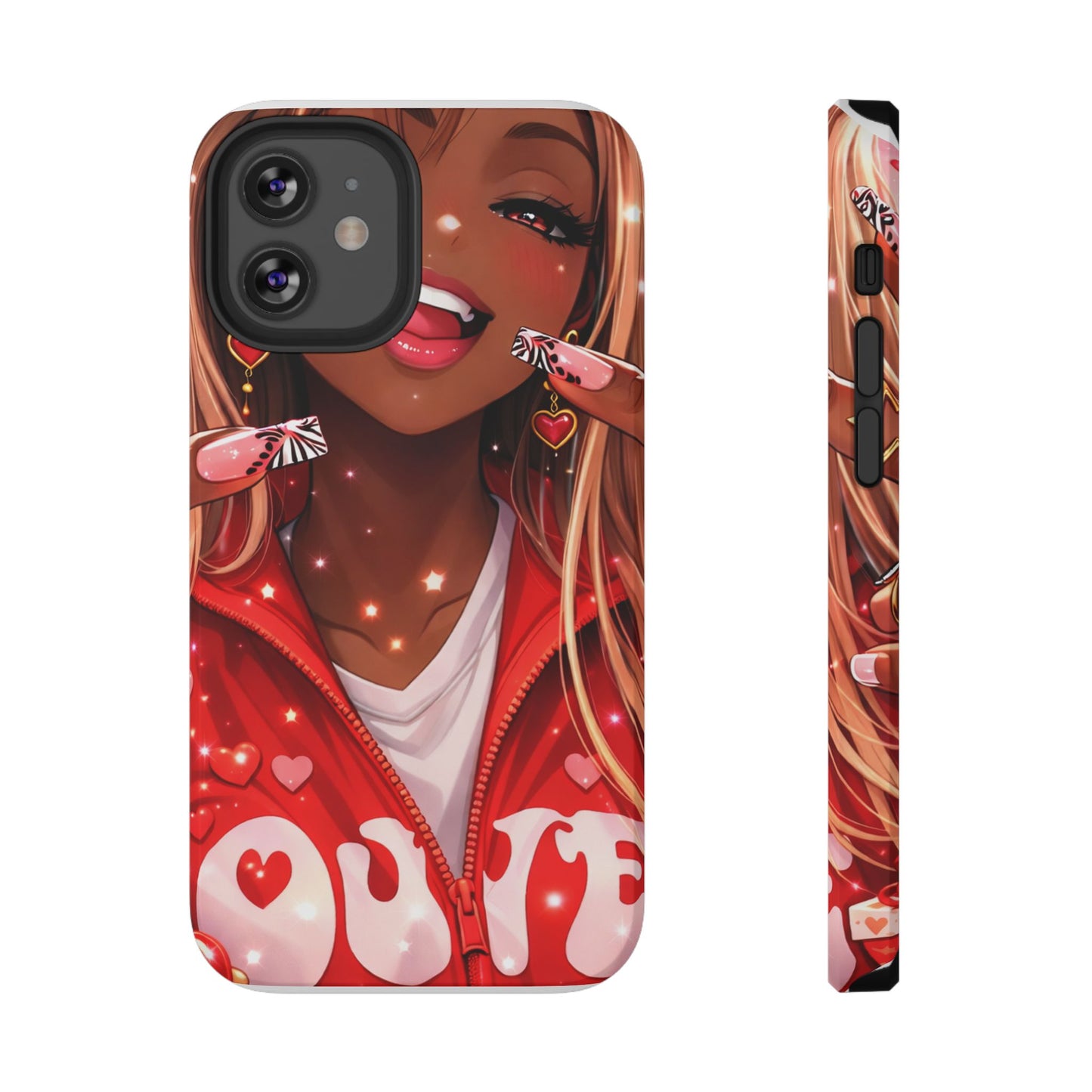 Love Phone Case — Red Heart Jacket Impact-Resistant Case