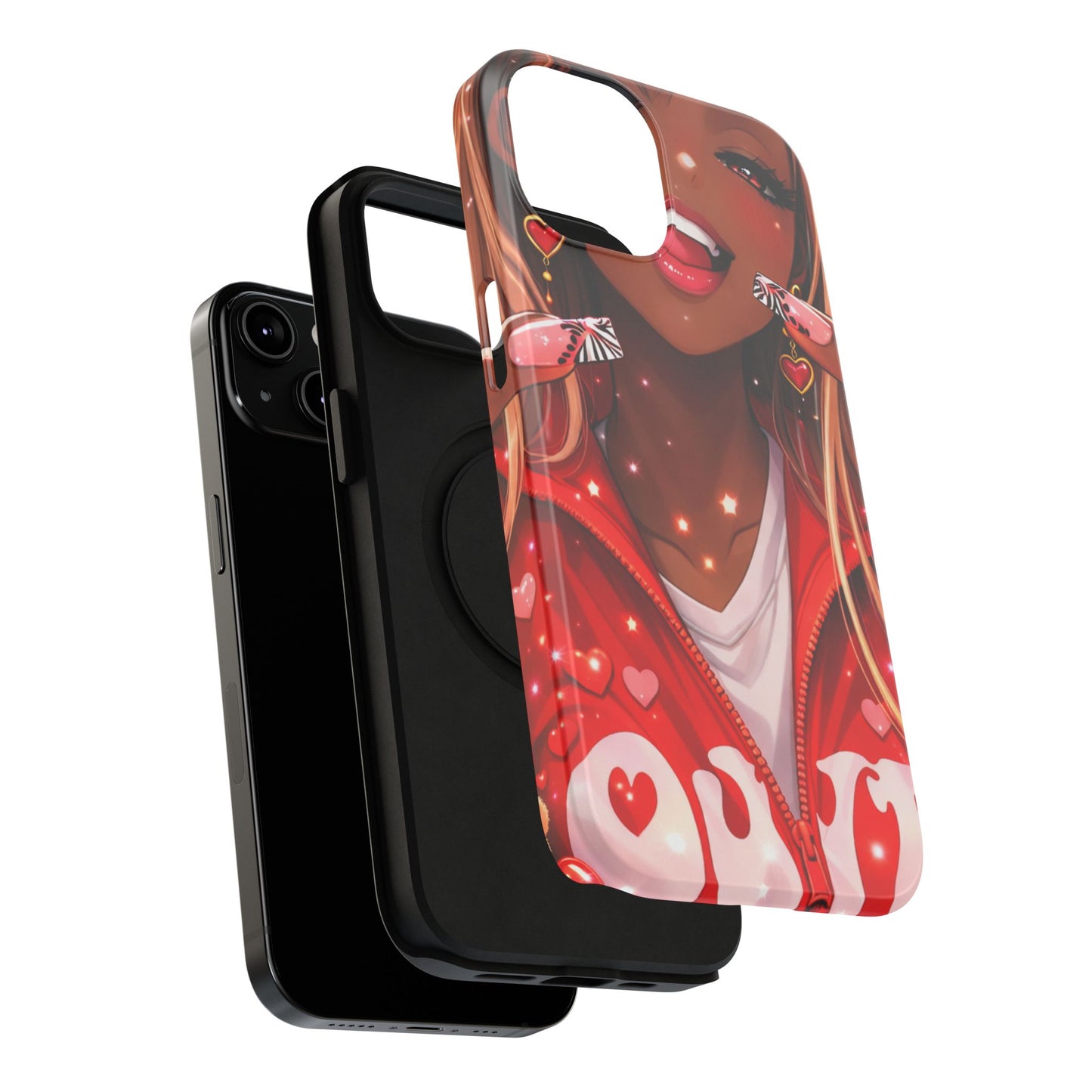 Love Phone Case — Red Heart Jacket Impact-Resistant Case