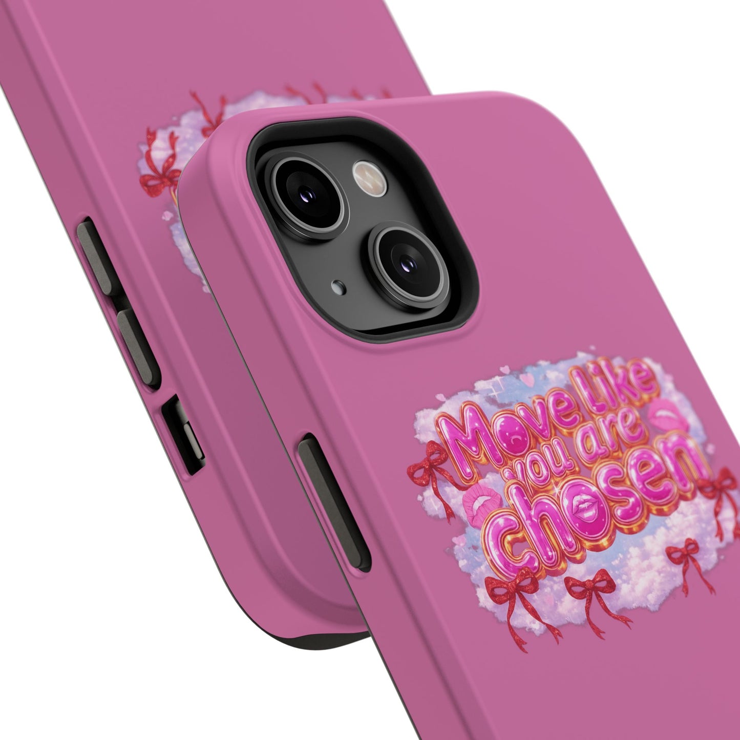 Impact-Resistant Phone Case — “Move Like You Are Chosen” Pink Floral Design