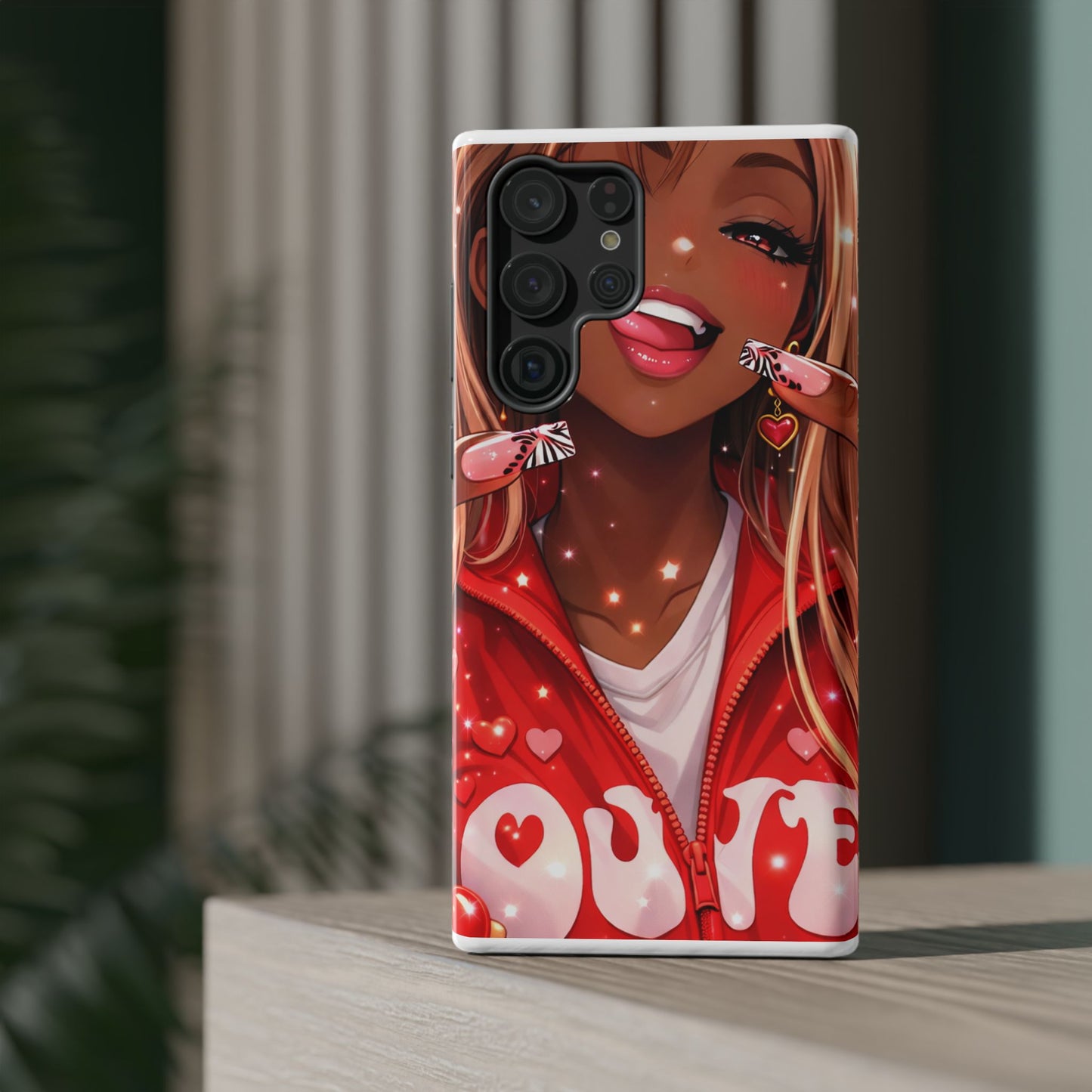 Love Phone Case — Red Heart Jacket Impact-Resistant Case