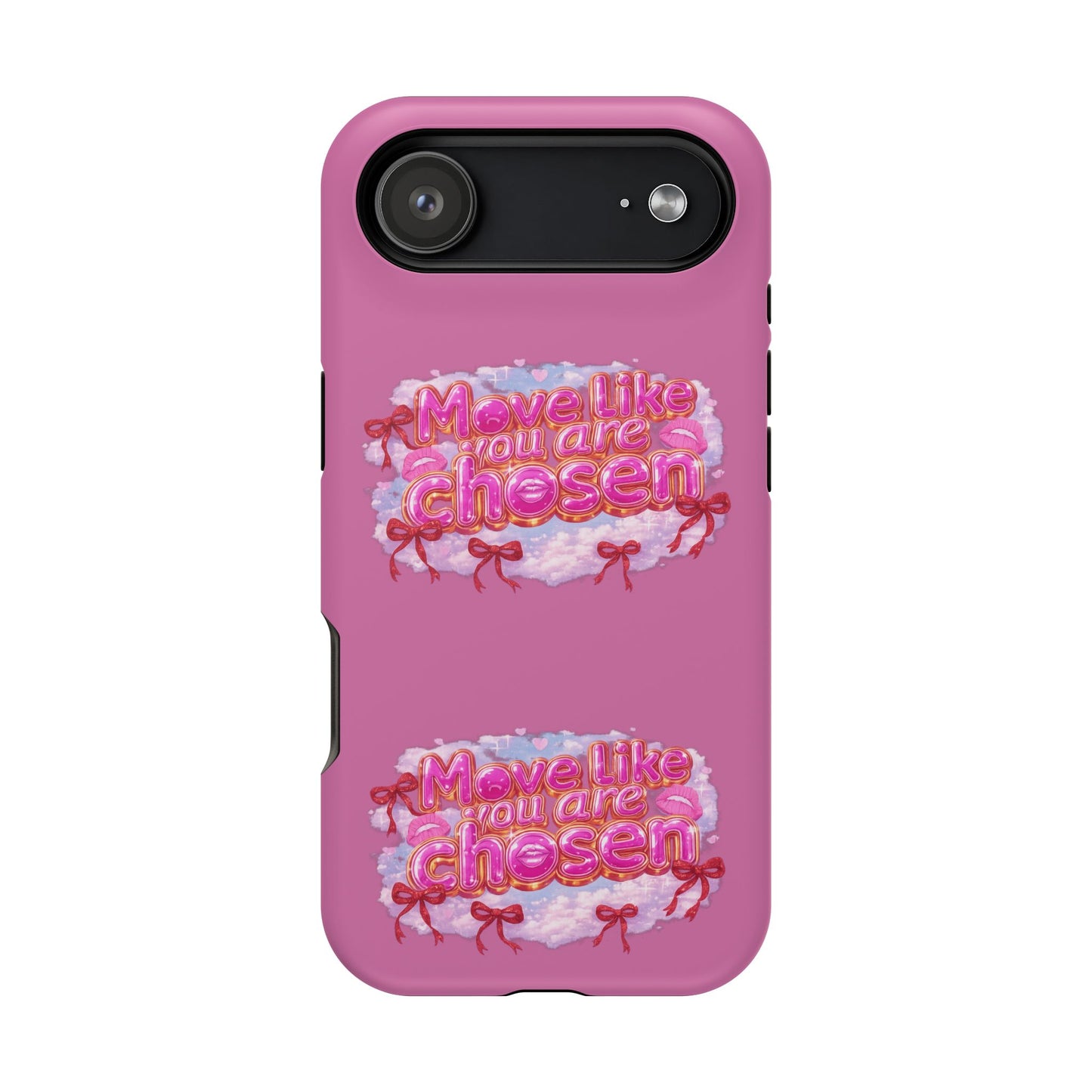 Impact-Resistant Phone Case — “Move Like You Are Chosen” Pink Floral Design