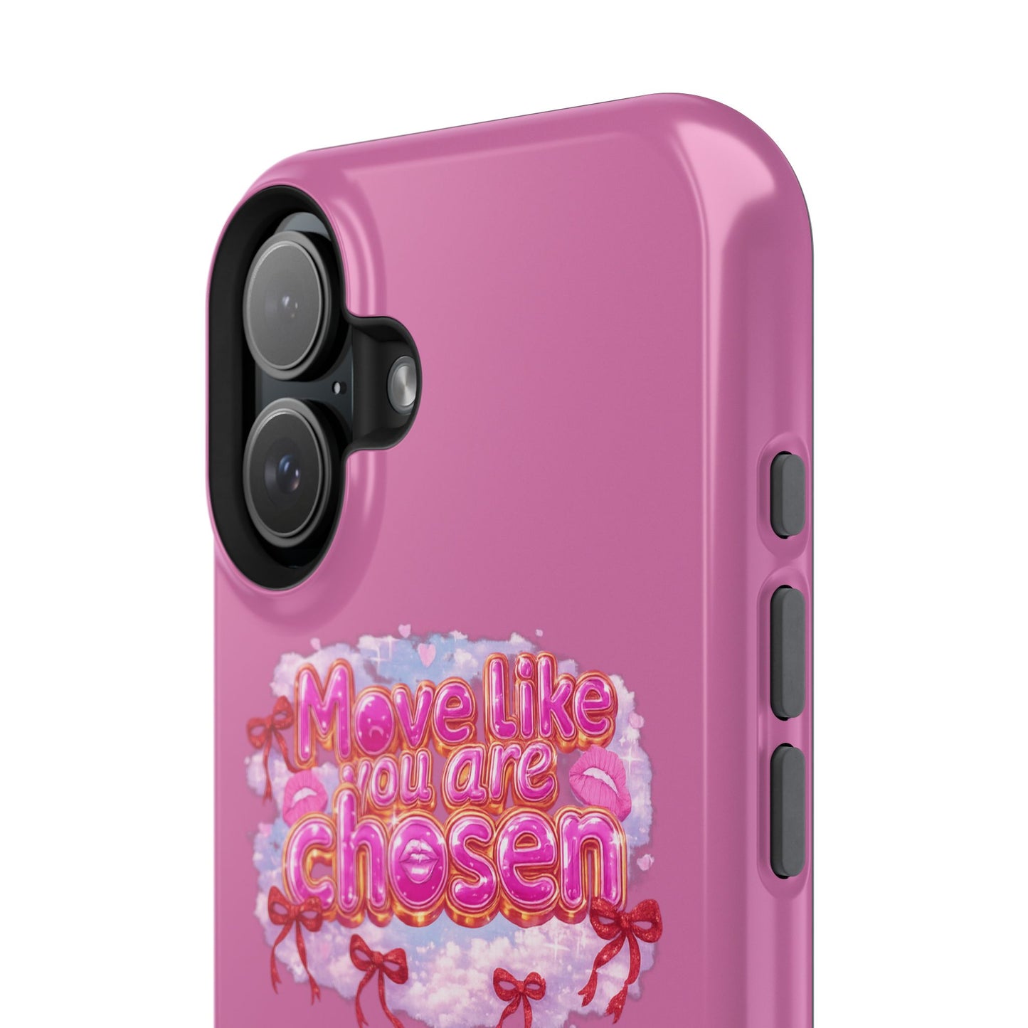 Impact-Resistant Phone Case — “Move Like You Are Chosen” Pink Floral Design