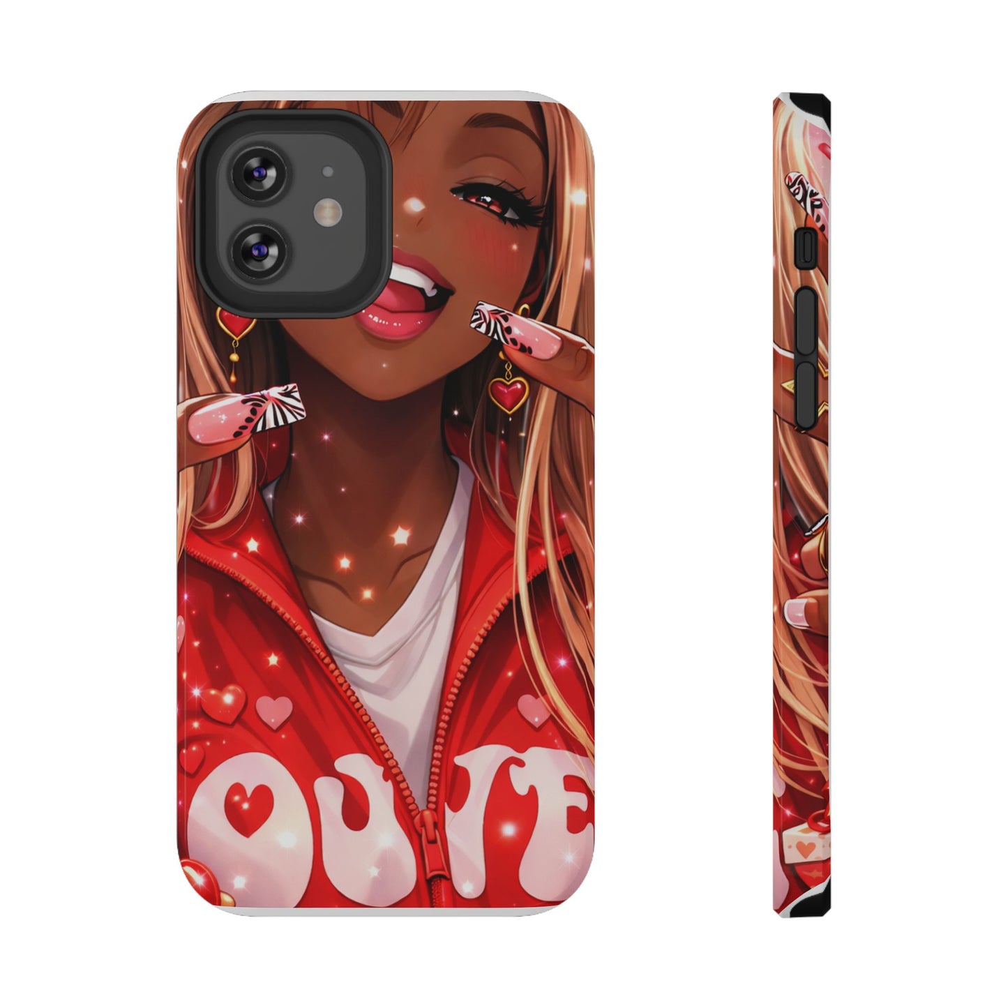 Love Phone Case — Red Heart Jacket Impact-Resistant Case