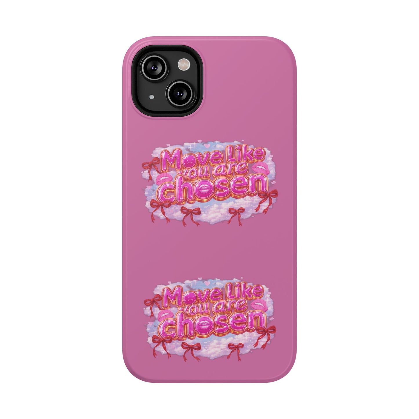 Impact-Resistant Phone Case — “Move Like You Are Chosen” Pink Floral Design
