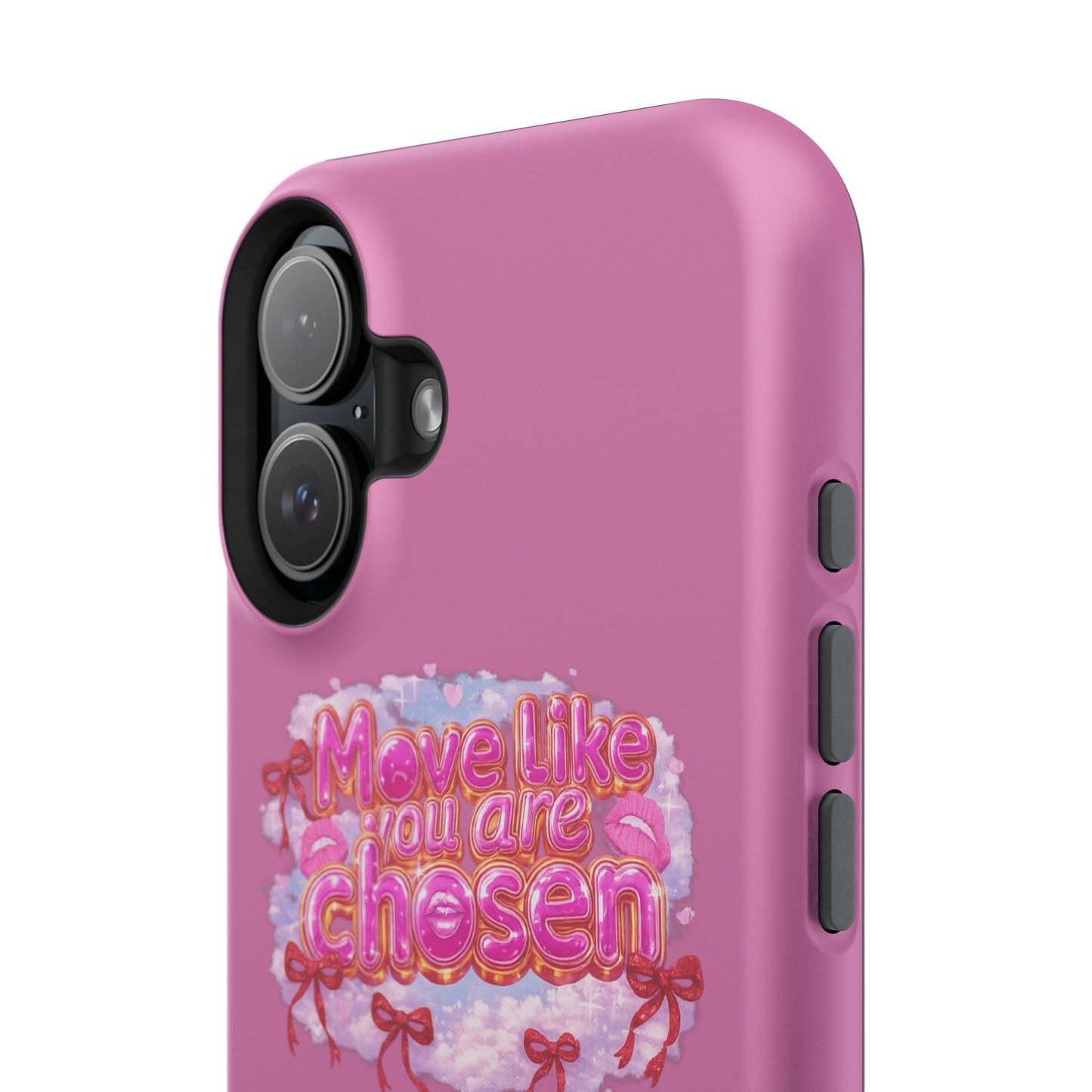 Impact-Resistant Phone Case — “Move Like You Are Chosen” Pink Floral Design