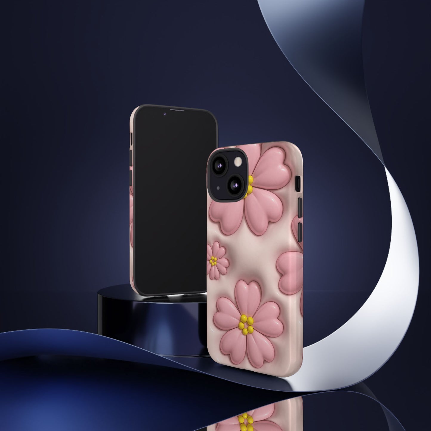 Floral Phone Case, Tough Cases for Women, Cute Flower iPhone Cover, Soft Pink Floral Design, Spring Accessories
