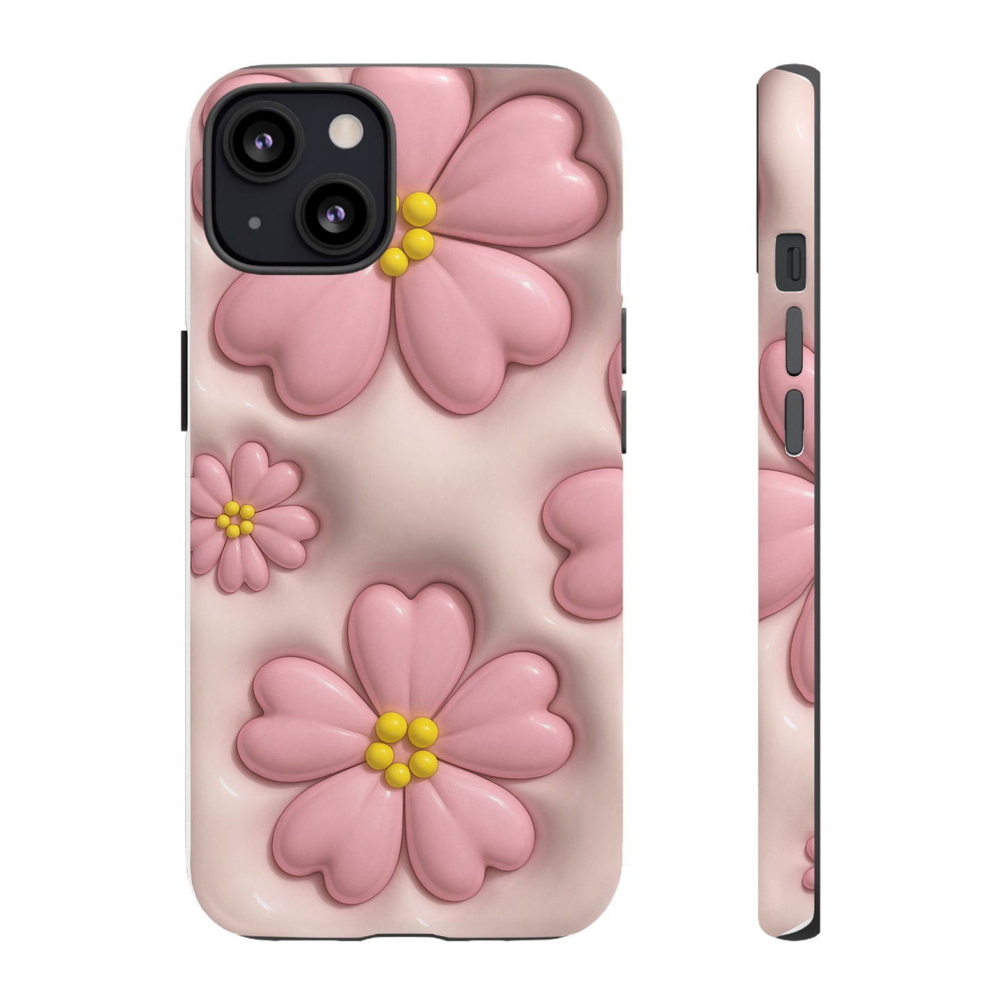 Floral Phone Case, Tough Cases for Women, Cute Flower iPhone Cover, Soft Pink Floral Design, Spring Accessories