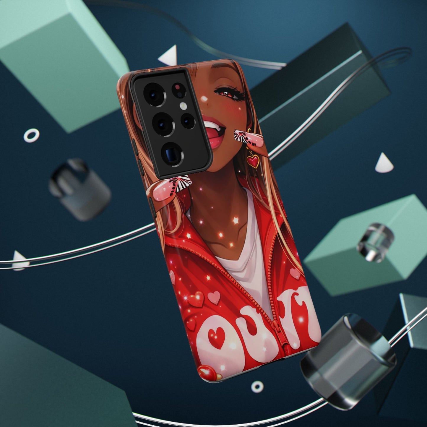 Love Phone Case — Red Heart Jacket Impact-Resistant Case
