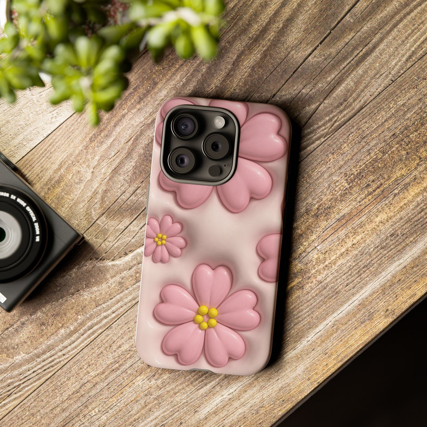 Floral Phone Case, Tough Cases for Women, Cute Flower iPhone Cover, Soft Pink Floral Design, Spring Accessories