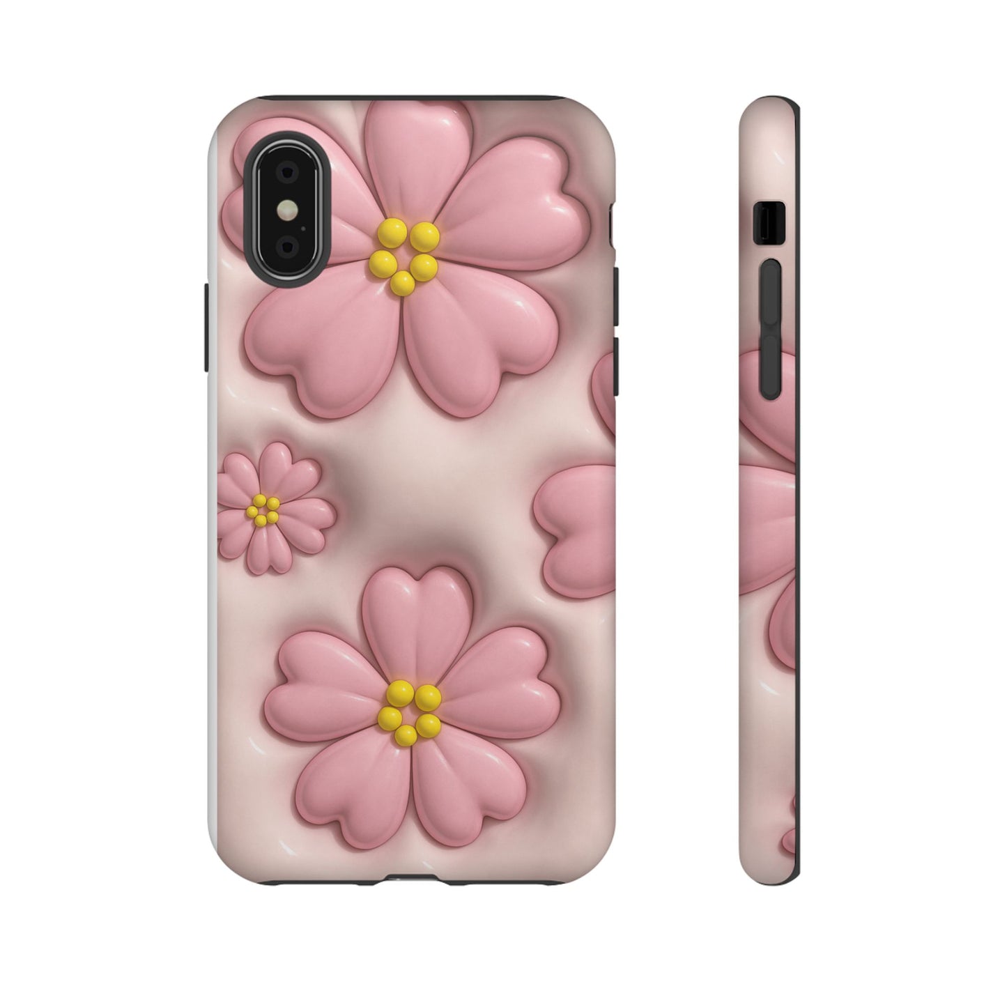 Floral Phone Case, Tough Cases for Women, Cute Flower iPhone Cover, Soft Pink Floral Design, Spring Accessories