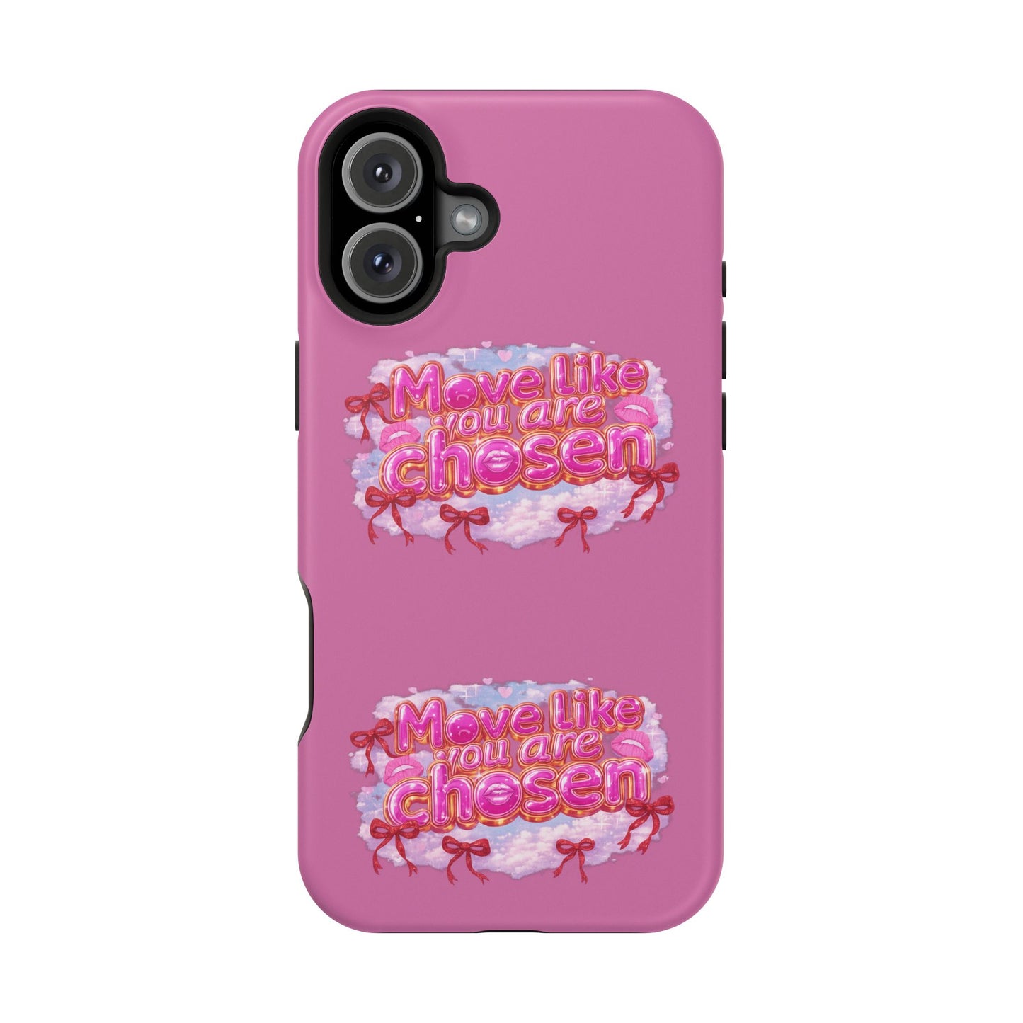 Impact-Resistant Phone Case — “Move Like You Are Chosen” Pink Floral Design