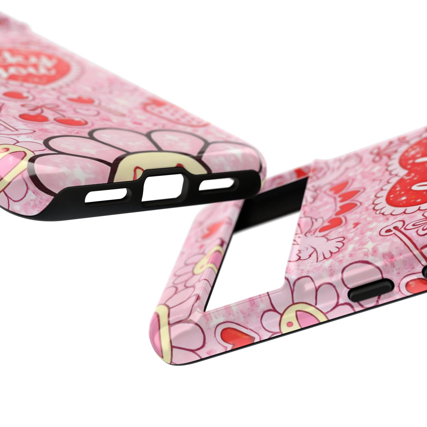 Pink Kawaii 'Lucky You' Floral Phone Case — Cute Valentine’s Protective Cover