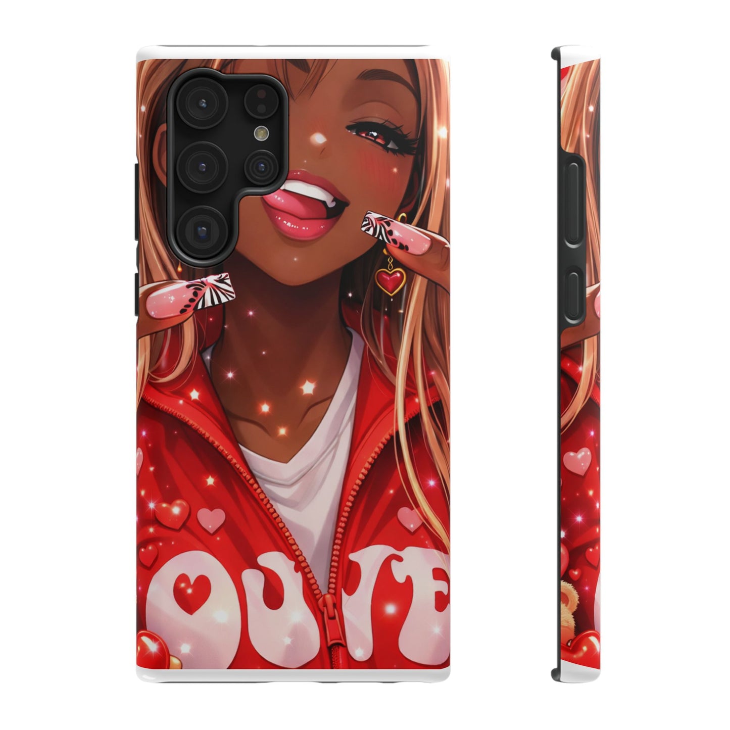 Love Phone Case — Red Heart Jacket Impact-Resistant Case